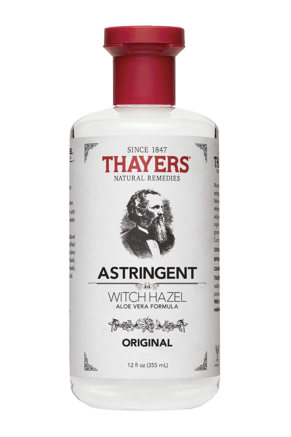 Lavender Thayers Witch Hazel with Aloe Vera, Original Astringent 12 oz (Pack of 5)
