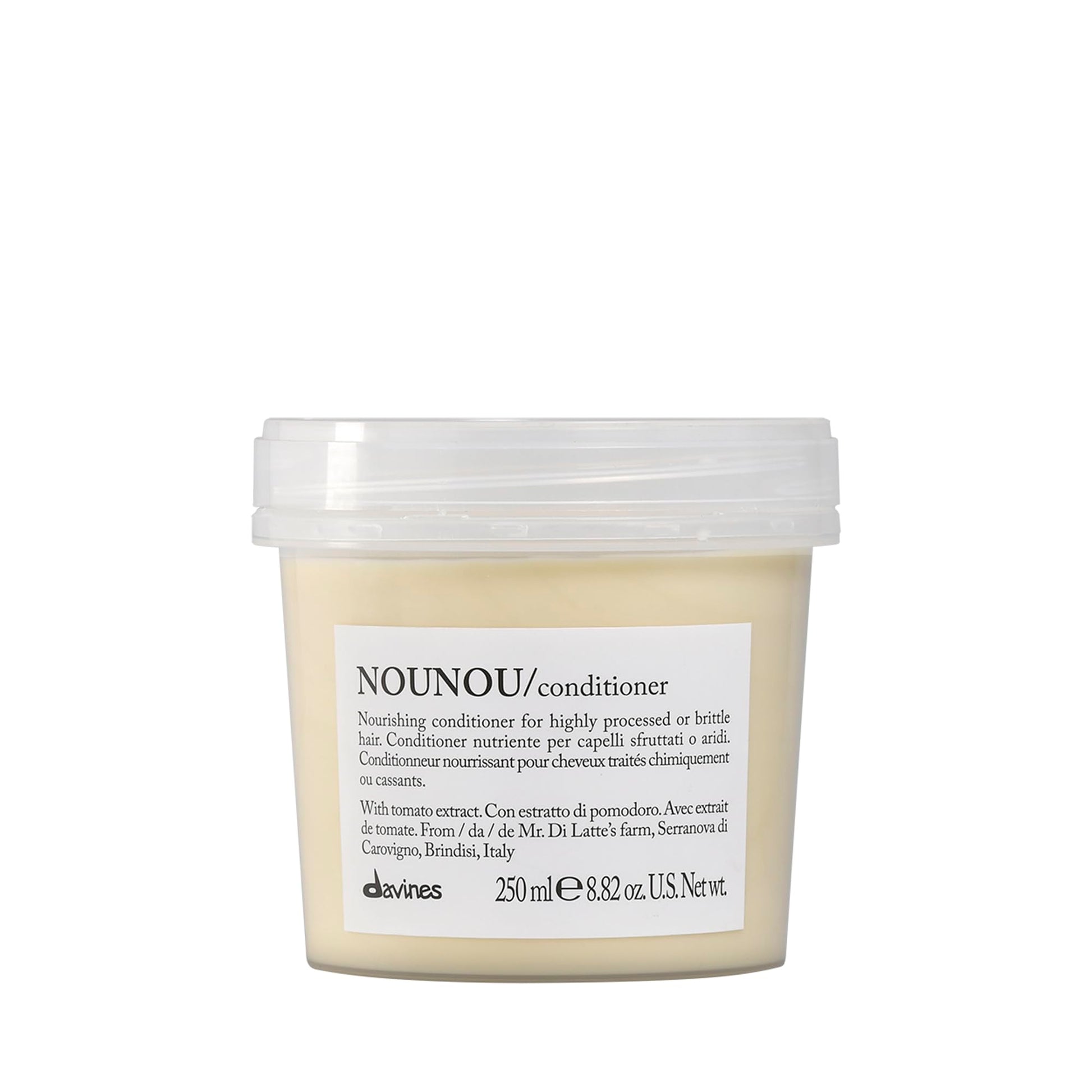 Light Gray Davines NOUNOU Conditioner | Hydrating Deep Conditioner for Bleached, Permed, Relaxed, Damaged or Very Dry Hair | Replenishes Chemically Processed Hair | 8.45 fl oz