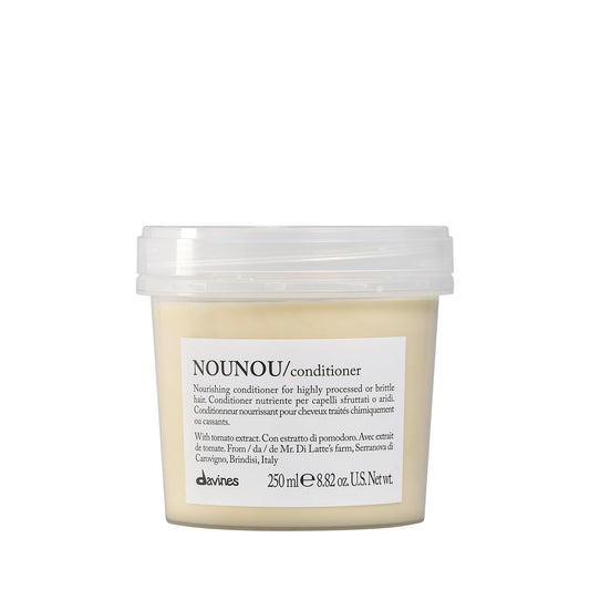 Light Gray Davines NOUNOU Conditioner | Hydrating Deep Conditioner for Bleached, Permed, Relaxed, Damaged or Very Dry Hair | Replenishes Chemically Processed Hair | 8.45 fl oz