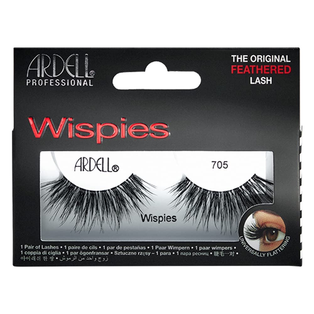 Dark Slate Gray Ardell Wispies False Lashes 705 - Full Volume False Eyelashes, Long & Fluffy Lashes for Natural Look, 1 Pair