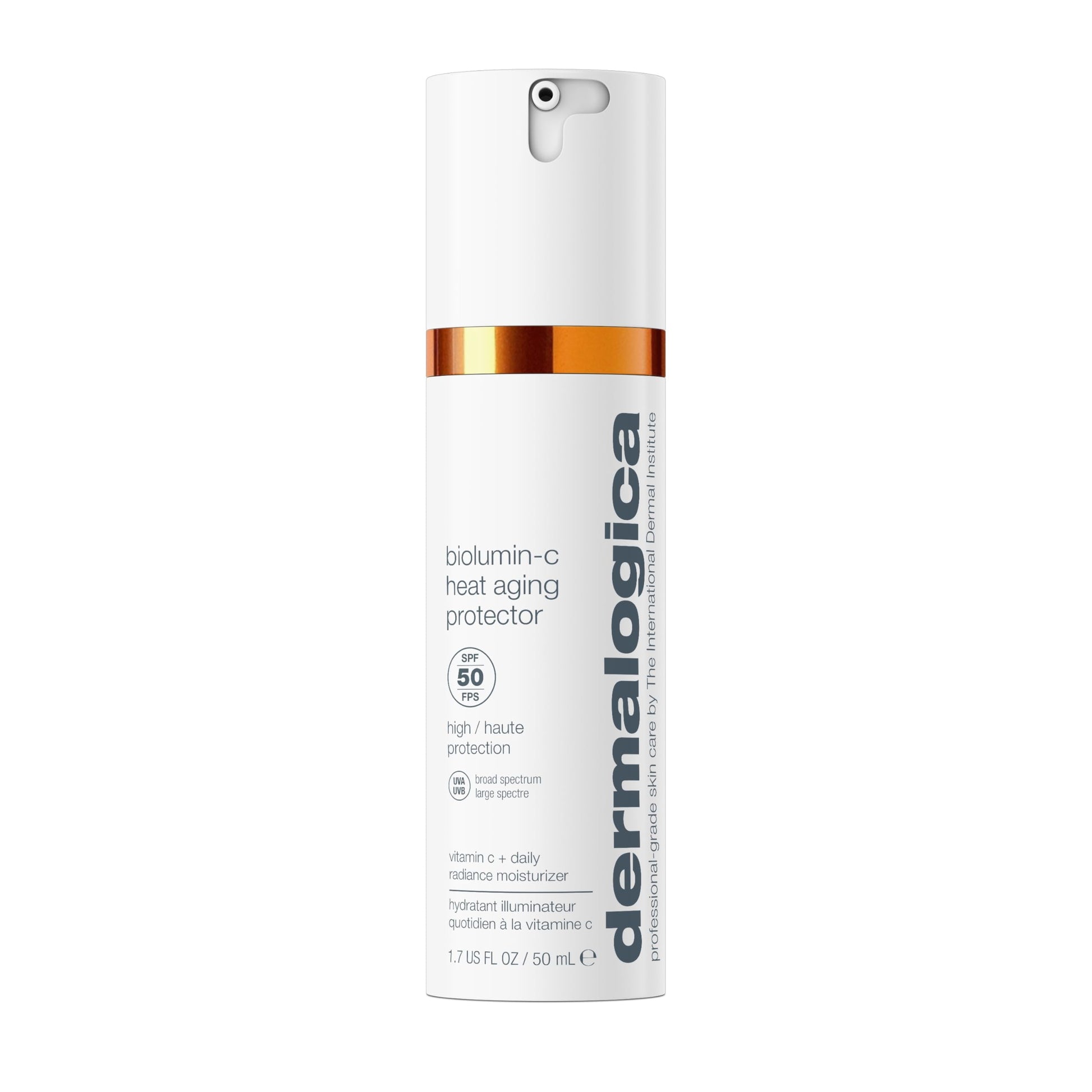 White Smoke Dermalogica Biolumin-C Heat Aging Protector SPF 50, Daily Face Moisturizer with Sunscreen - Defend Signs of Skin Aging, 1.7 fl oz