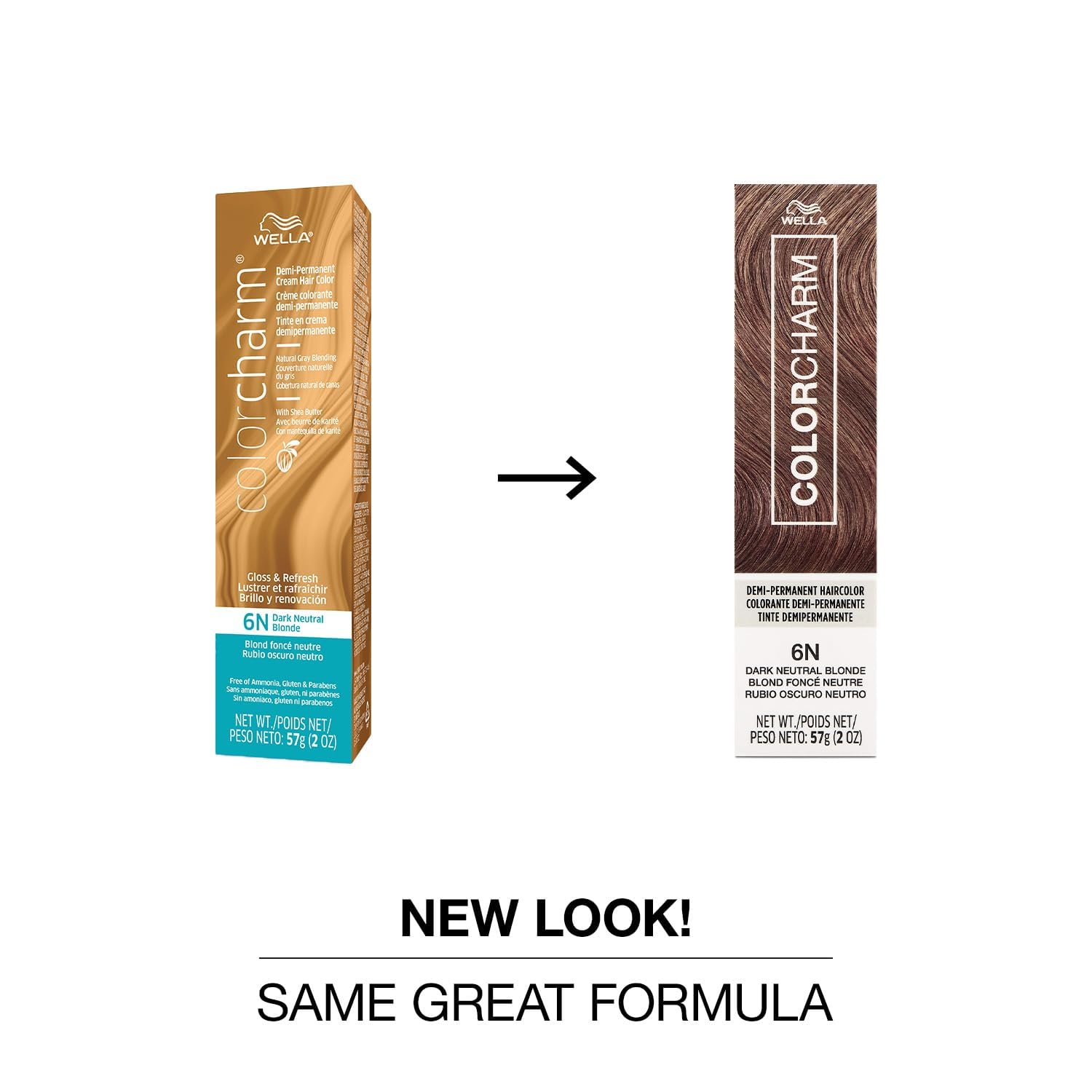 White Smoke COLORCHARM Demi Permanent Hair Color 6N Dark Neutral Blonde Gloss, Refresh & Tone 2 Fl Oz