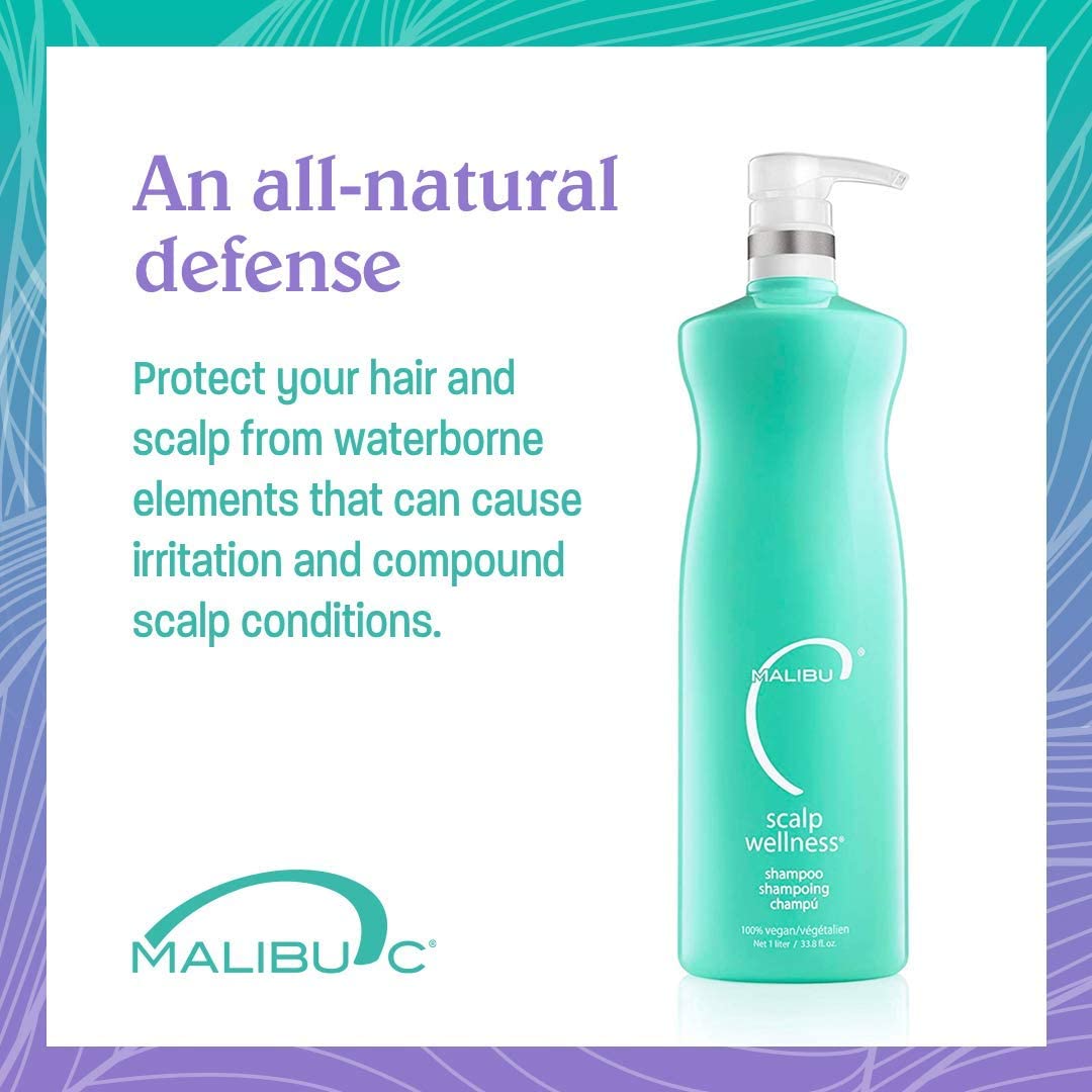 White Smoke Malibu C Scalp Wellness Hair Shampoo - Sulfate-Free & Moisturizing Shampoo - Nourishing Scalp Care with Sulfate-Free Surfactant Technology (33.8 oz)