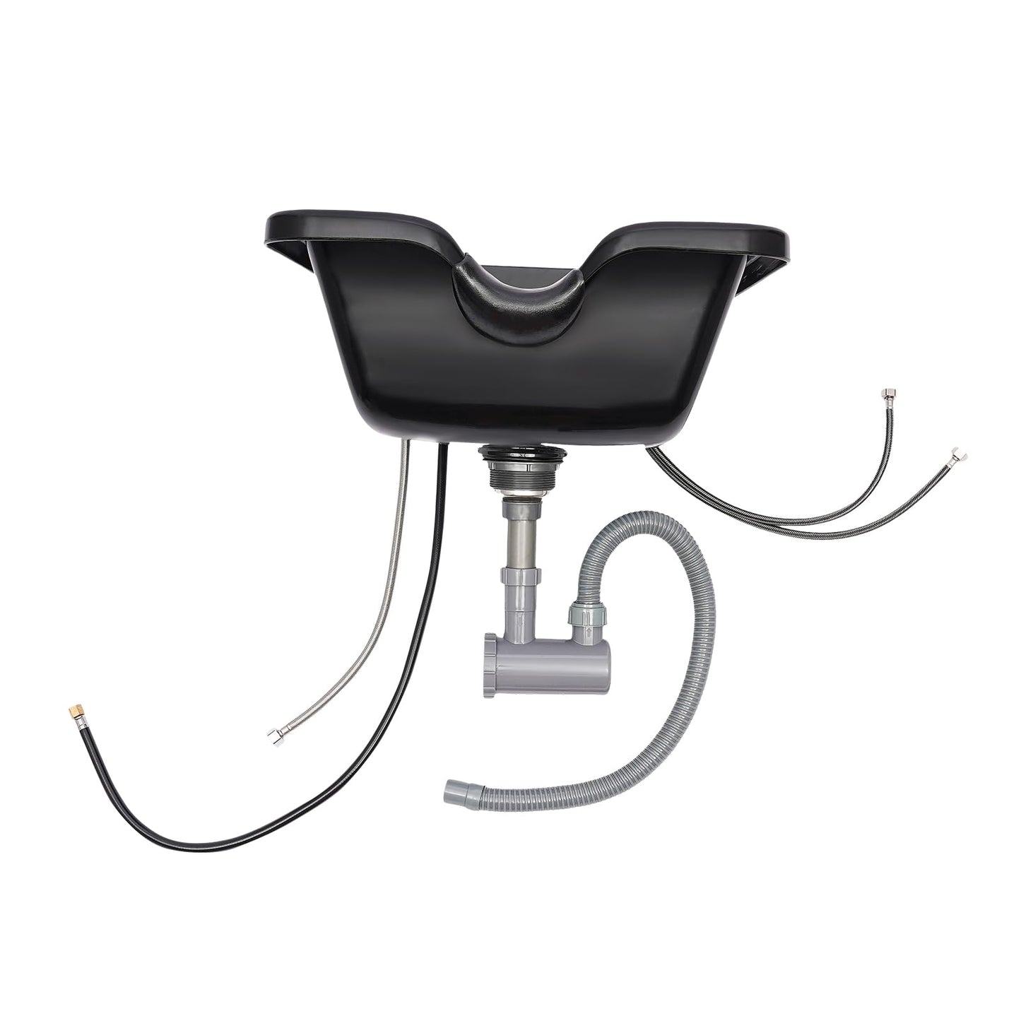 White Smoke Professional Shampoo Bowl, ABS Salon and Spa Hair Sink with Retractable Spray Head, Shampoo Salon Sink for Beauty Salon, Barber Store, Home