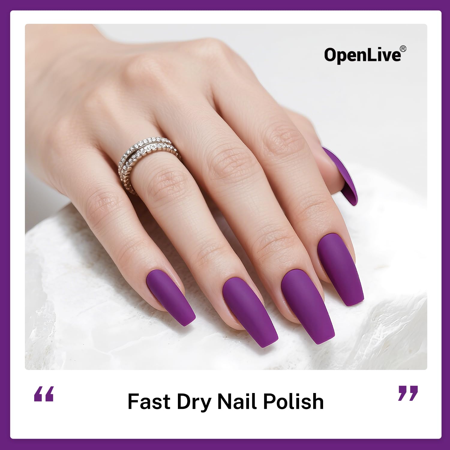 White Smoke OpenLive 16.5ml Purple Nail Polish Large Volume Quick Drying Nail Polish, Fast Drying and Long Lasting Color Nail Art DIY Home Manicure Gift for Women