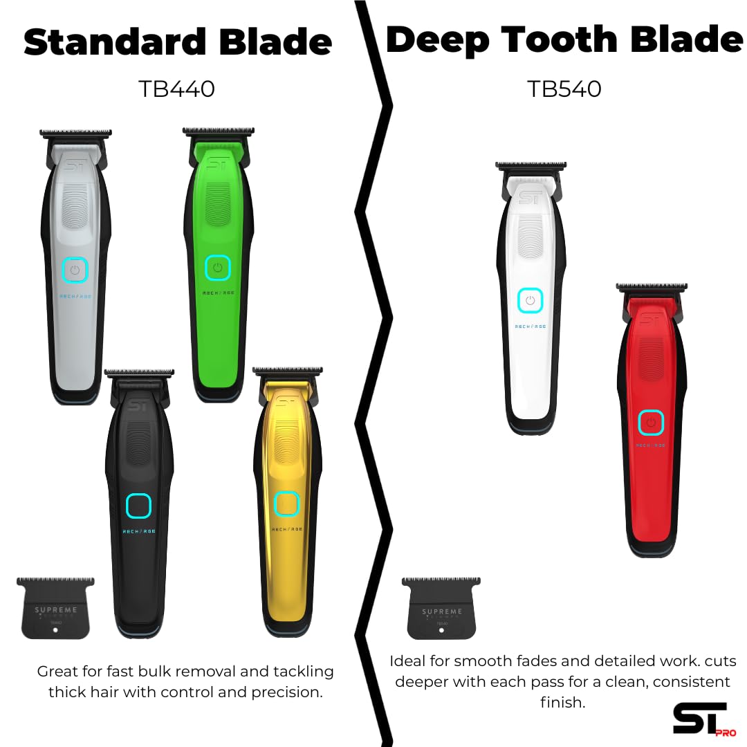 White Smoke Supreme Trimmer Recharge ST777 – Professional Barber Trimmer with 2 Removable Batteries | 8000 RPM Motor, Zero Gap DLC Blades, Smart Charging Dock, USB-C Fast Charge