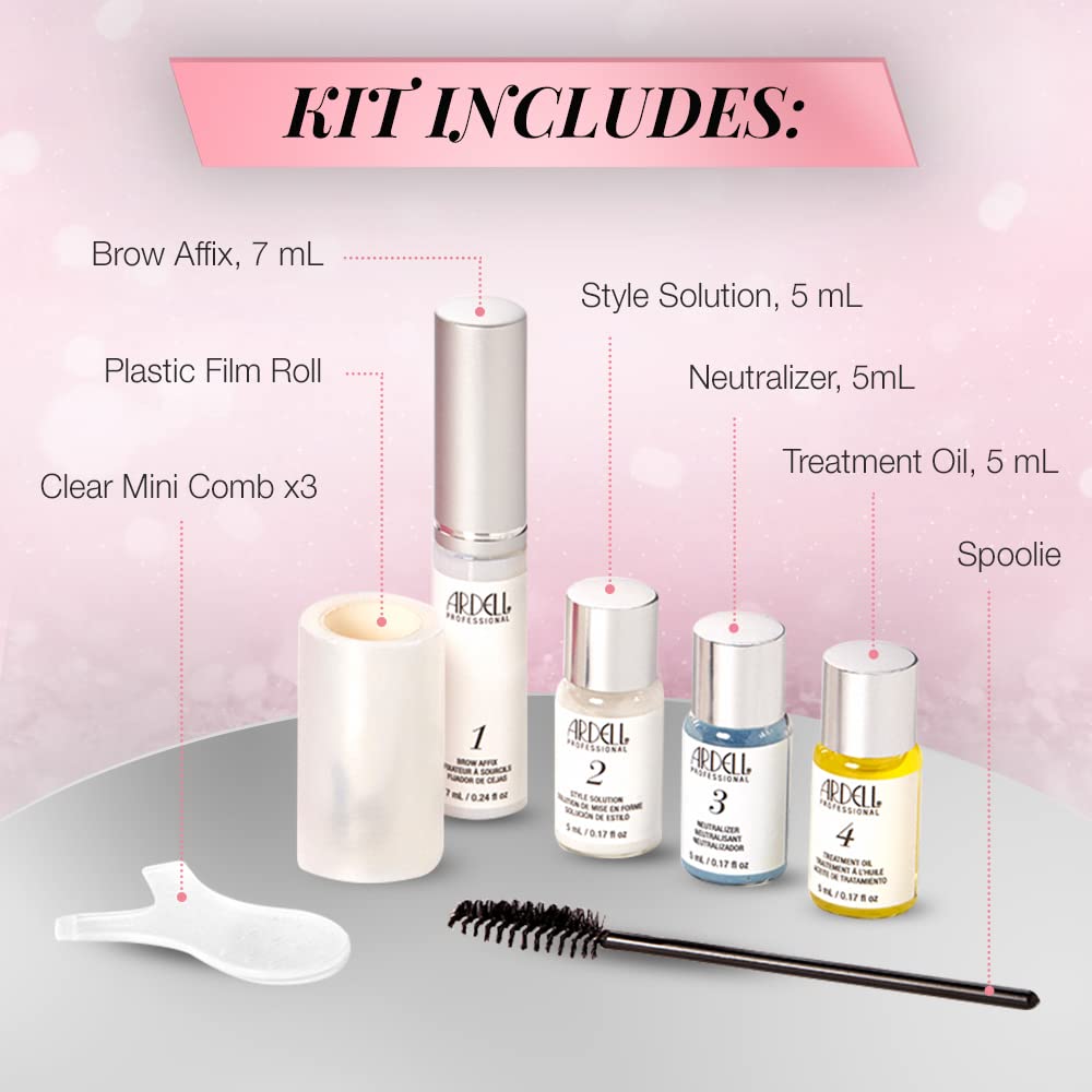 Misty Rose Ardell Brow Lamination Kit, Lift, Shape, and Define Brows, Waterproof, 1-Pack