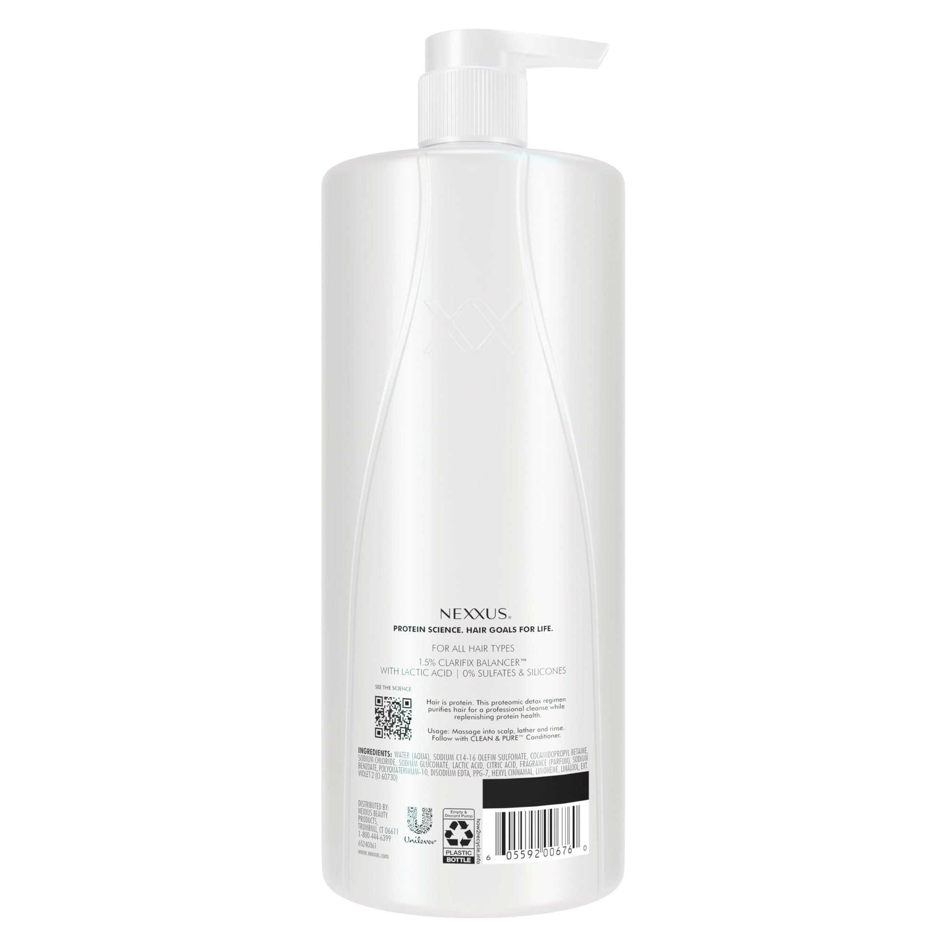 Lavender Nexxus Clean & Pure Shampoo Detox for Professional-Level Silicon, Sulfate & Paraben Free Hair Care Powered by CLARIFIX BALANCER Technology with Lactic Acid 33.8 oz