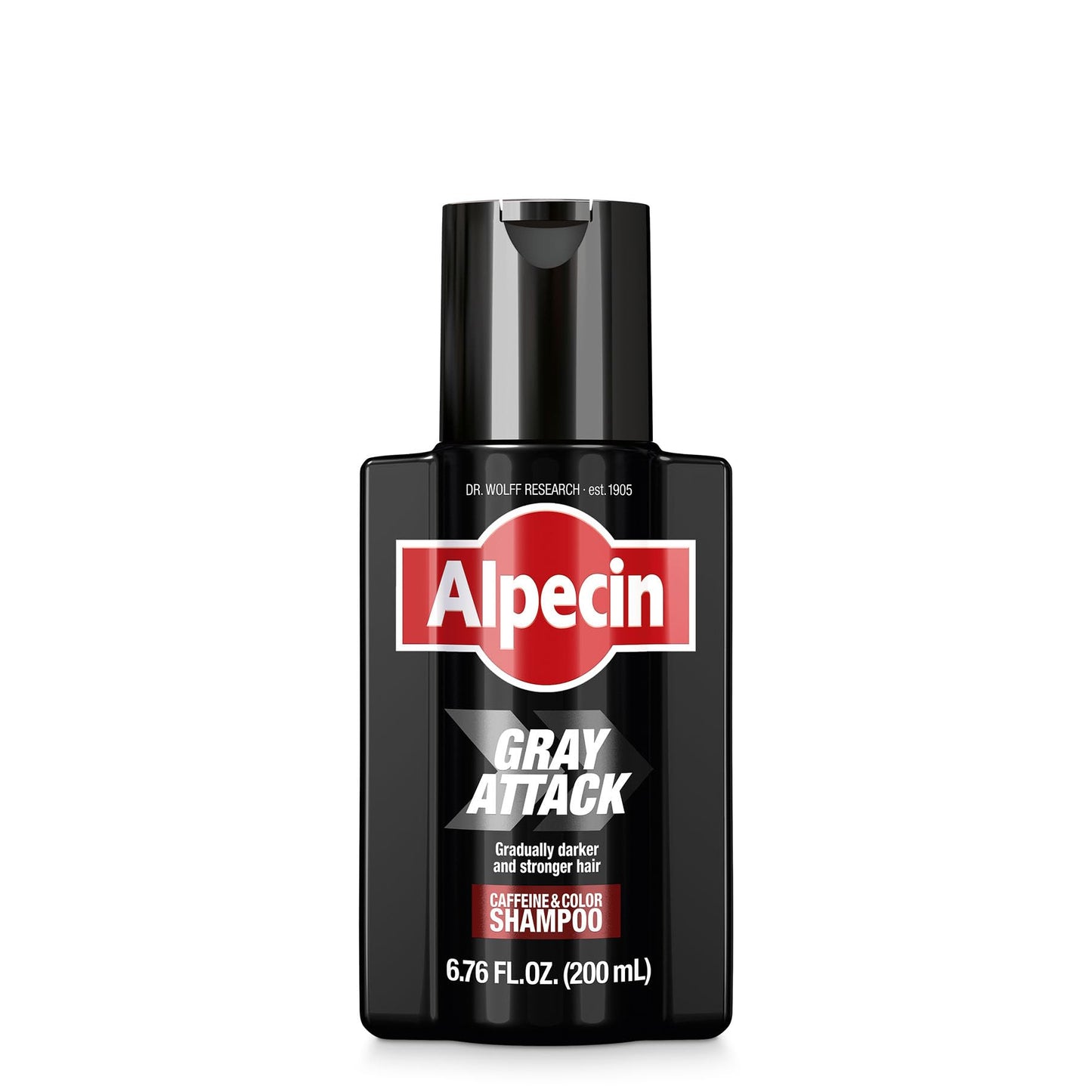 White Smoke Alpecin Gray Attack Caffeine & Color Shampoo for Men 6.76 Fl Oz | Gradually Darker and Stronger Hair | Natural Looking Color Effect for Less Grays | Leaves Hair Feeling Stronger