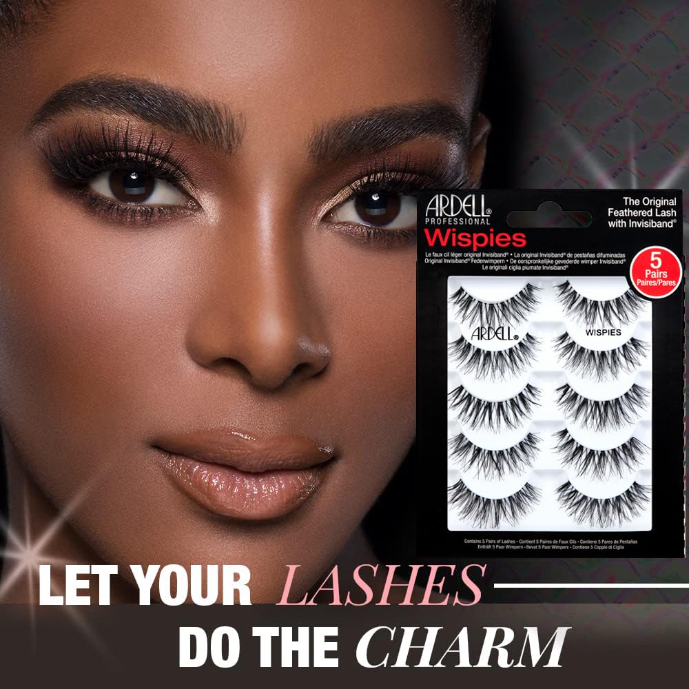 Black Ardell False Eyelashes Wispy Lashes, Easy Application, Natural Look, Reusable - Black, 2 Pack