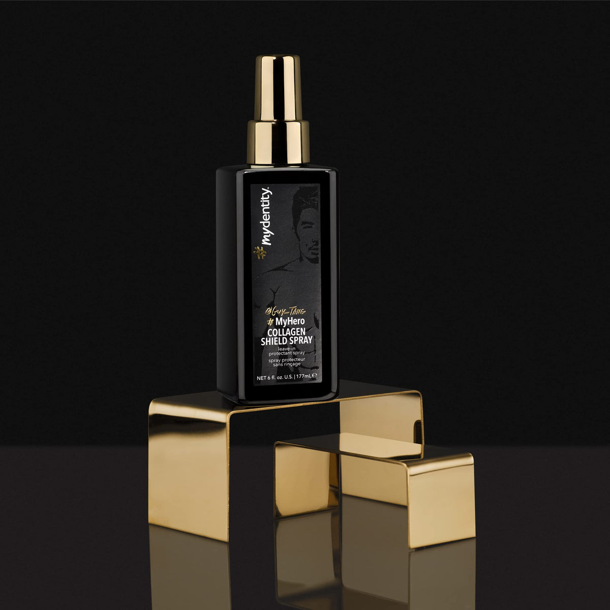 Black #mydentity MyHero Collagen Shield Spray, 6oz | Leave-In Condtioner | Heat Protection Up To 450 degrees