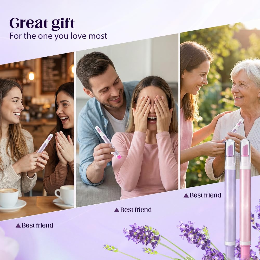 Lavender Jurfest 2-In-1 Cuticle Oil Pusher Pen,Ceramic Cuticle Remover, Portable Nail Oil Pen, Moisturizing Supports a strong look For Nail Salon, Gentle Hangnail Remover For Women (Lavender scent)