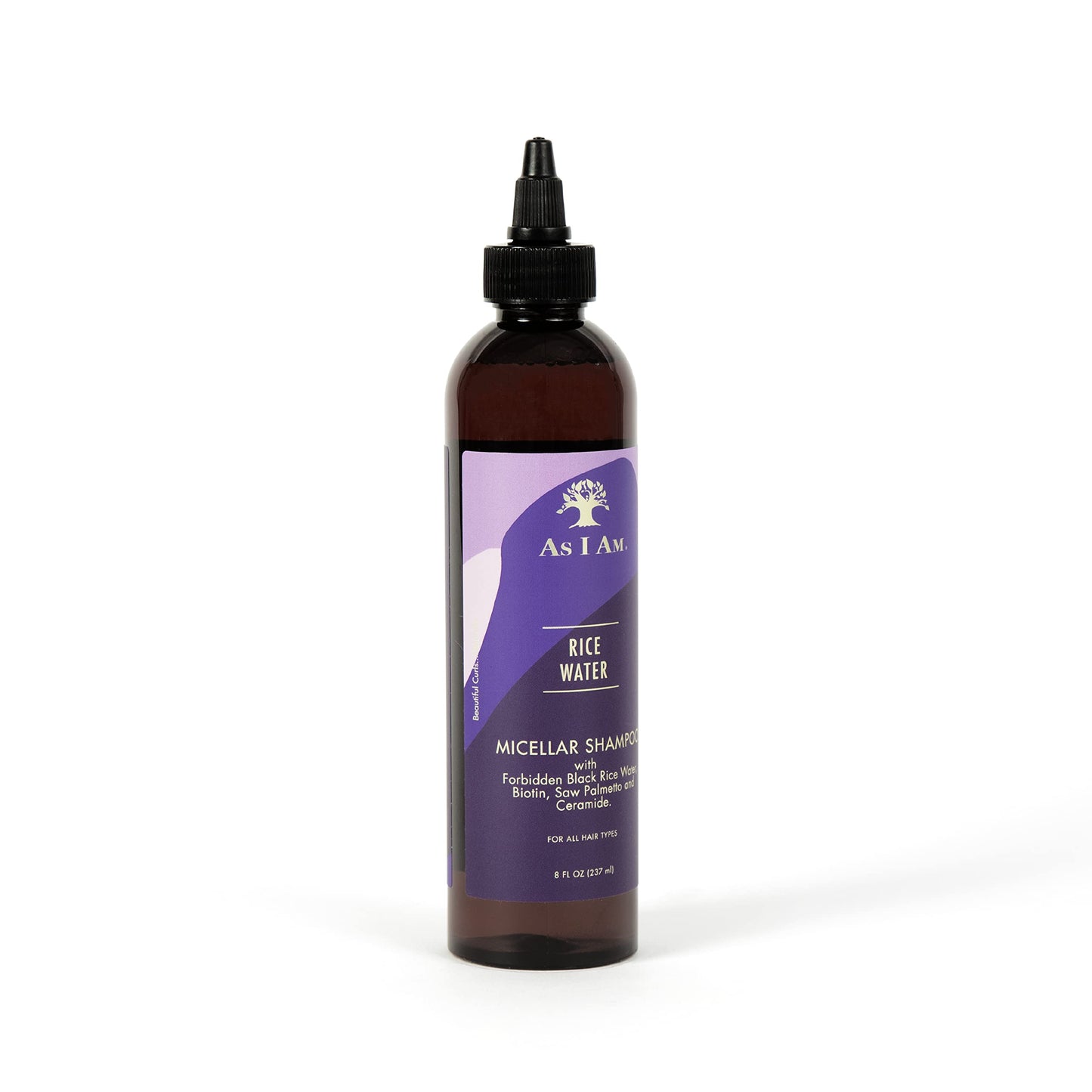 White Smoke As I Am Rice Water Shampoo 8 oz - with Forbidden Black Rice, Saw Palmetto, Biotin - Gentle Cleanser - Moisturizing - Vegan & Cruelty Free - Sulfate Free - Paraben Free - For All Hair Types