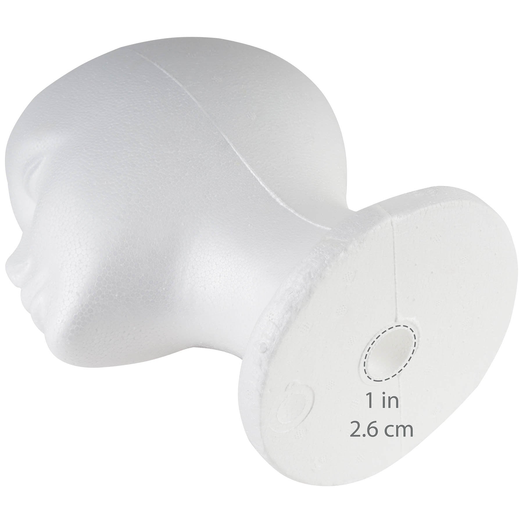 White Smoke SHANY Styrofoam Model Heads ,Hat Wig Foam Mannequin Female Wig Head Stand ,Mannequin Head for wigs , Wig Holder - Round Base , 10.5 Tall with 20 1/2 Inches Circumference Female Mannequin Head -1 Piece
