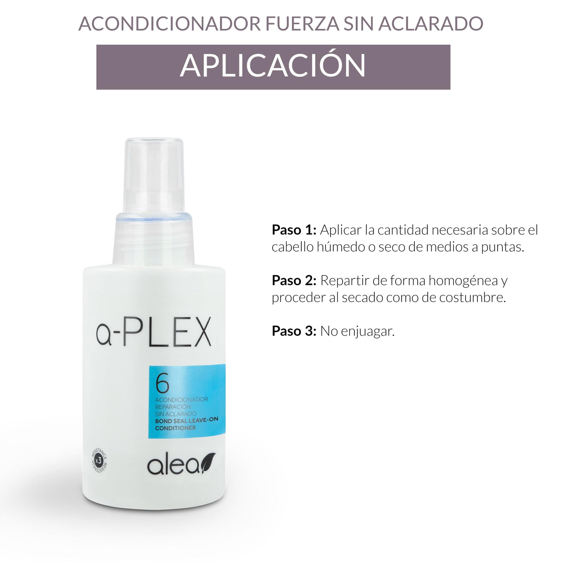 White Smoke ALEA - Leave-In Conditioner - A-Plex Nº6 Leave-In Repair Conditioner - 250 ml - All Hair Types - Softens, Strengthens, and Hydrates - Anti-Frizz Hair - Heat Protector