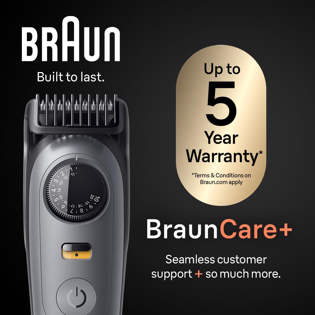 Black Braun Series 5 All-in-One Beard & Body Grooming Kit for Men, Cordless Trimmer, Hair Clippers & Shaver for Face, Hair & Body with Smooth Shave Head, AIO 5510