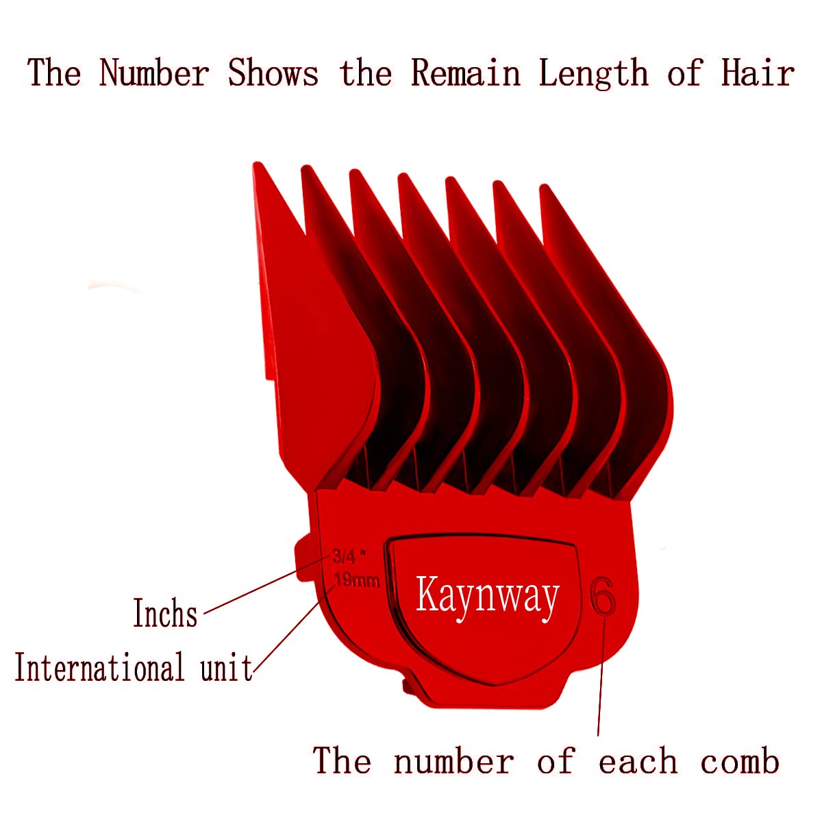 White Smoke Kaynway for Andis Magnetic Clipper Guards 10PCS, Upgrade Professional Clipper Guard Comb Guides for Andis Master Hair Clippers - 1/16" to 1"(Red)