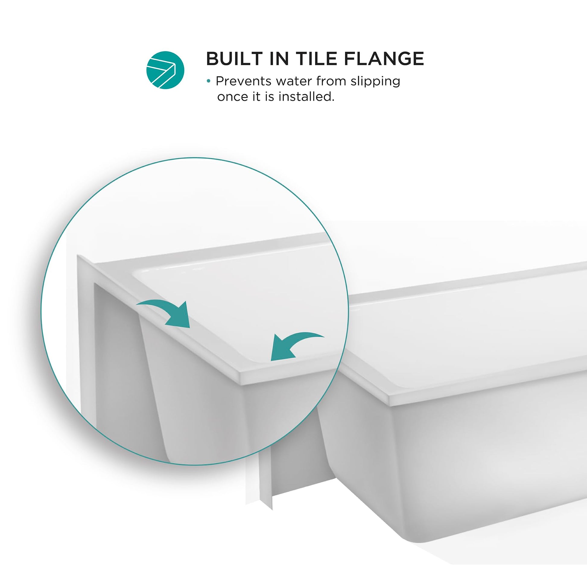White Smoke Fine Fixtures Acrylic, Fiberglass Alcove Soaking Bathtub with Integral Apron Front in Glossy White - Right Hand Drain, 72" x 32"