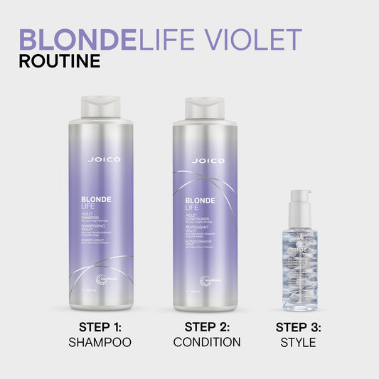 Lavender Joico Blonde Life Violet Shampoo | For Cool & Bright Blonde Hair | Neutralize Brassy Tones | Banish Yellow Tones | Boost Shine | Sulfate Free | With Monoi & Tamanu Oil | 33.8 Fl Oz