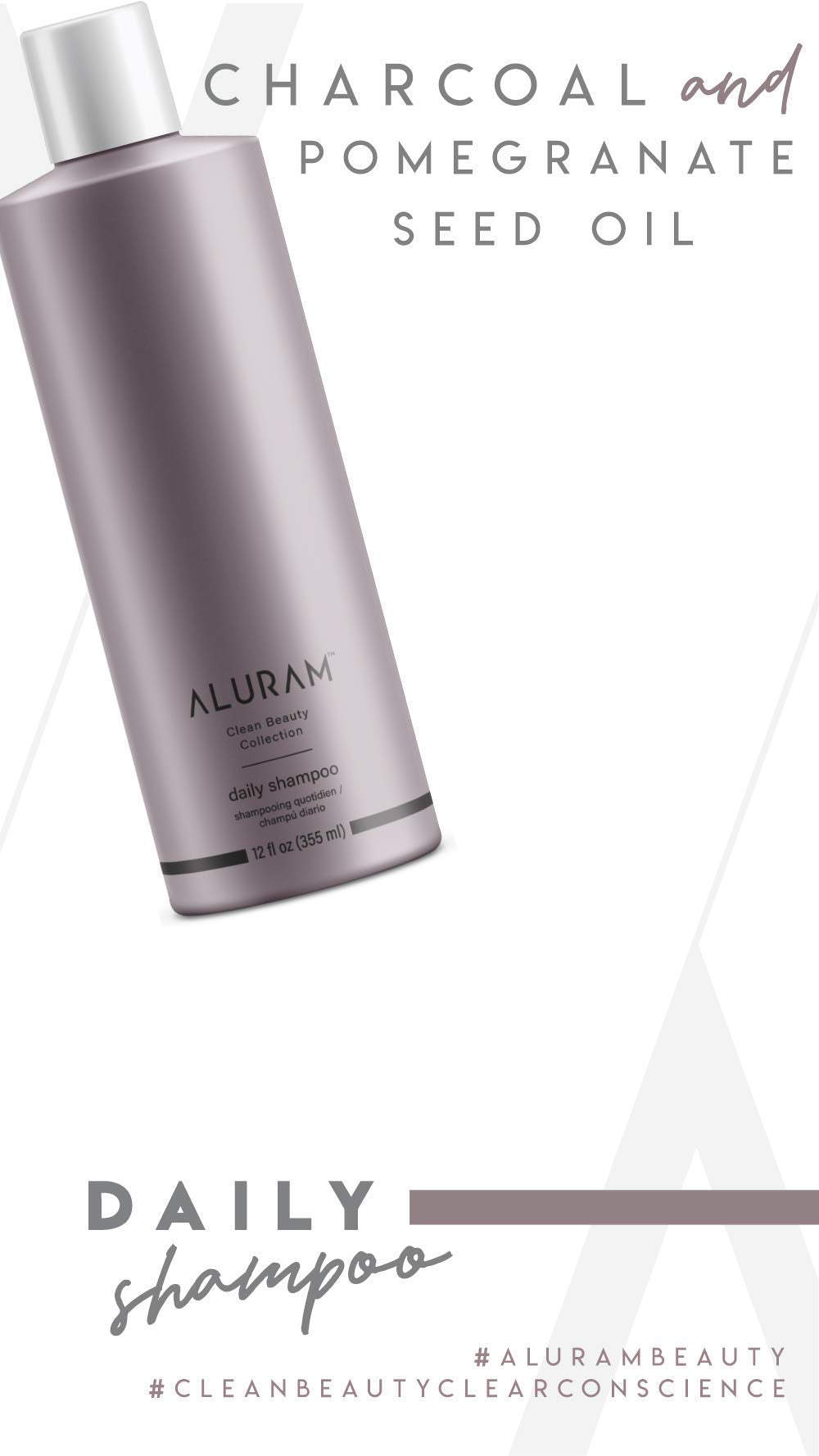 White Smoke ALURAM Coconut Water Based Daily Hair Shampoo & Conditioner Set, 12 Fl Oz