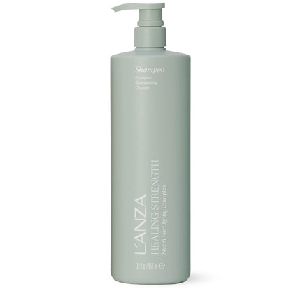 Gray L'ANZA Healing Strength Shampoo For Dry, Damaged Hair, Daily Shampoo that Strengthens, Repairs Damage, Moisturizing, Boosts Shine, Gentle Cleanse, Color Safe Anti-Humidity, Sulfate Free (33.8 Fl Oz)