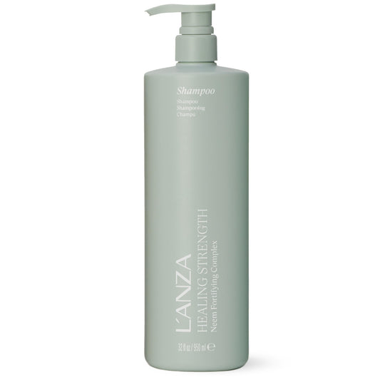 Gray L'ANZA Healing Strength Shampoo For Dry, Damaged Hair, Daily Shampoo that Strengthens, Repairs Damage, Moisturizing, Boosts Shine, Gentle Cleanse, Color Safe Anti-Humidity, Sulfate Free (33.8 Fl Oz)