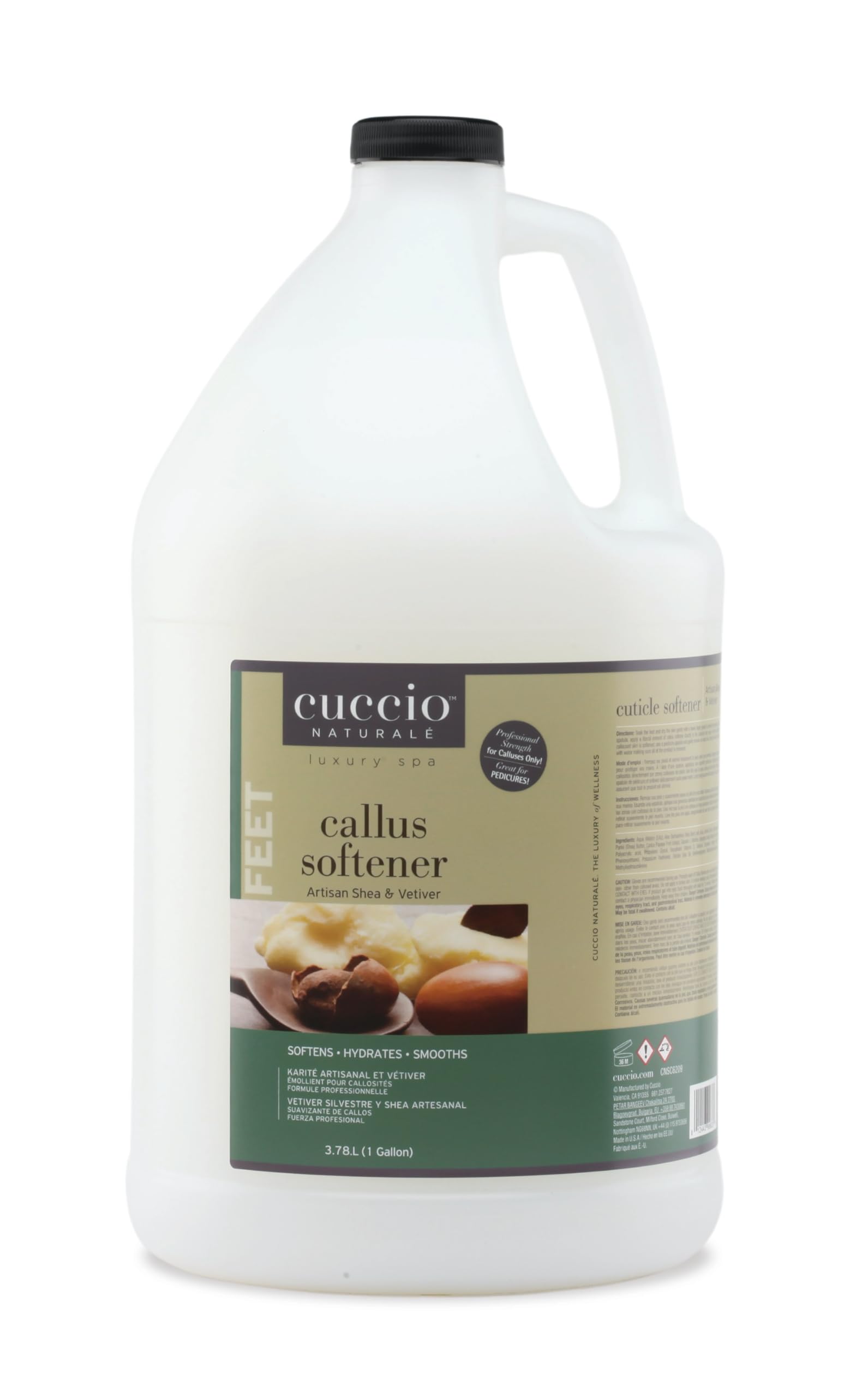 White Smoke Cuccio Naturale Professional Callus Softener for Feet, 1 Gallon – Fast-Acting Callus Remover Treatment Softens Hard Skin for Easy Pedicure, Hydrating Shea & Vetiver Formula