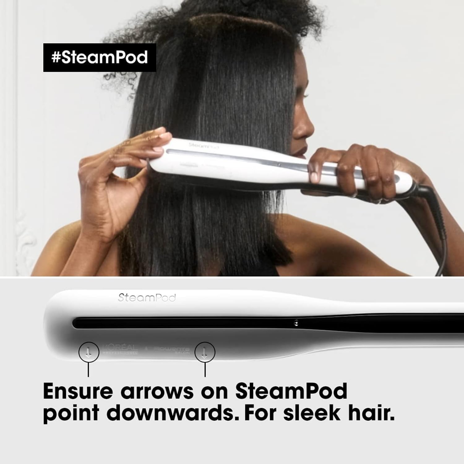 Lavender L'Oréal Professionnel Paris Steampod Hair Straightener & Styling Tool - Professional Steam Styler For All Hair Types & Textures, 24 Hour Frizz Control, Smooths & Adds Shine