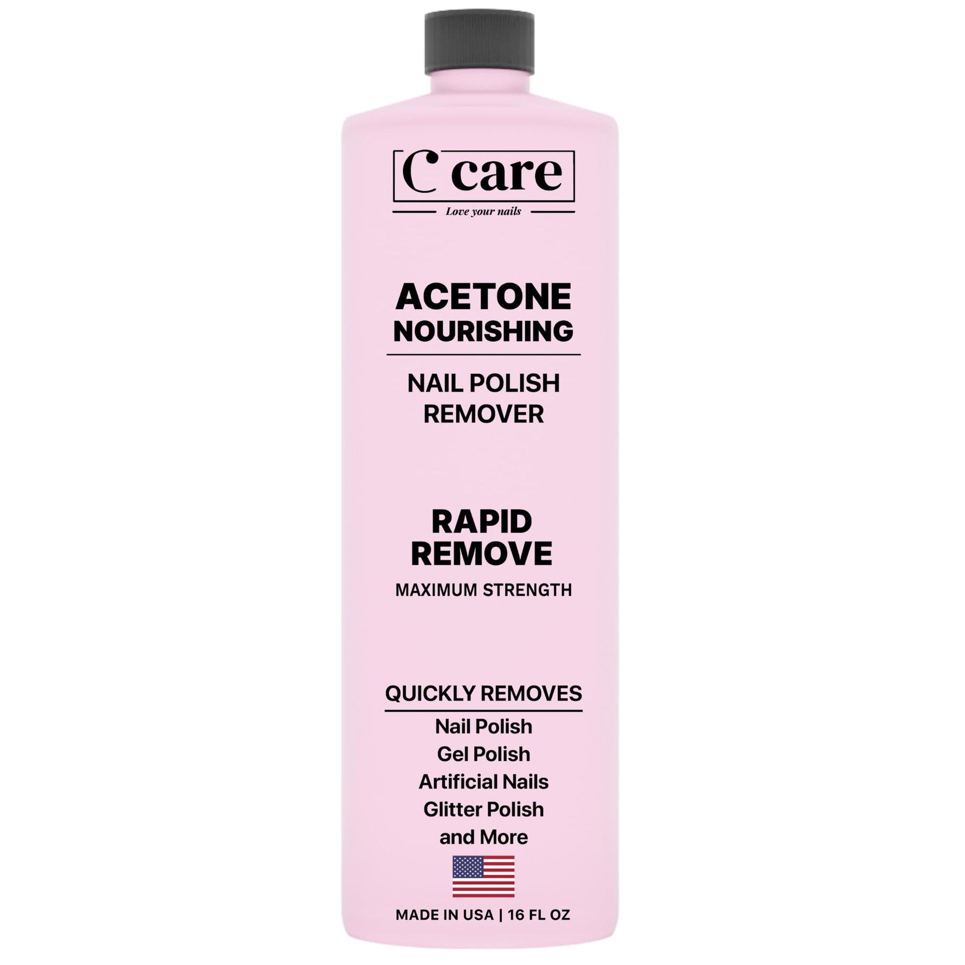 Misty Rose Nourishing Acetone Nail Polish Remover | Professional Quality | Rapidly Removes Natural, Natural, Gel, Acrylic, and Glitter Nails | 16 Fl oz
