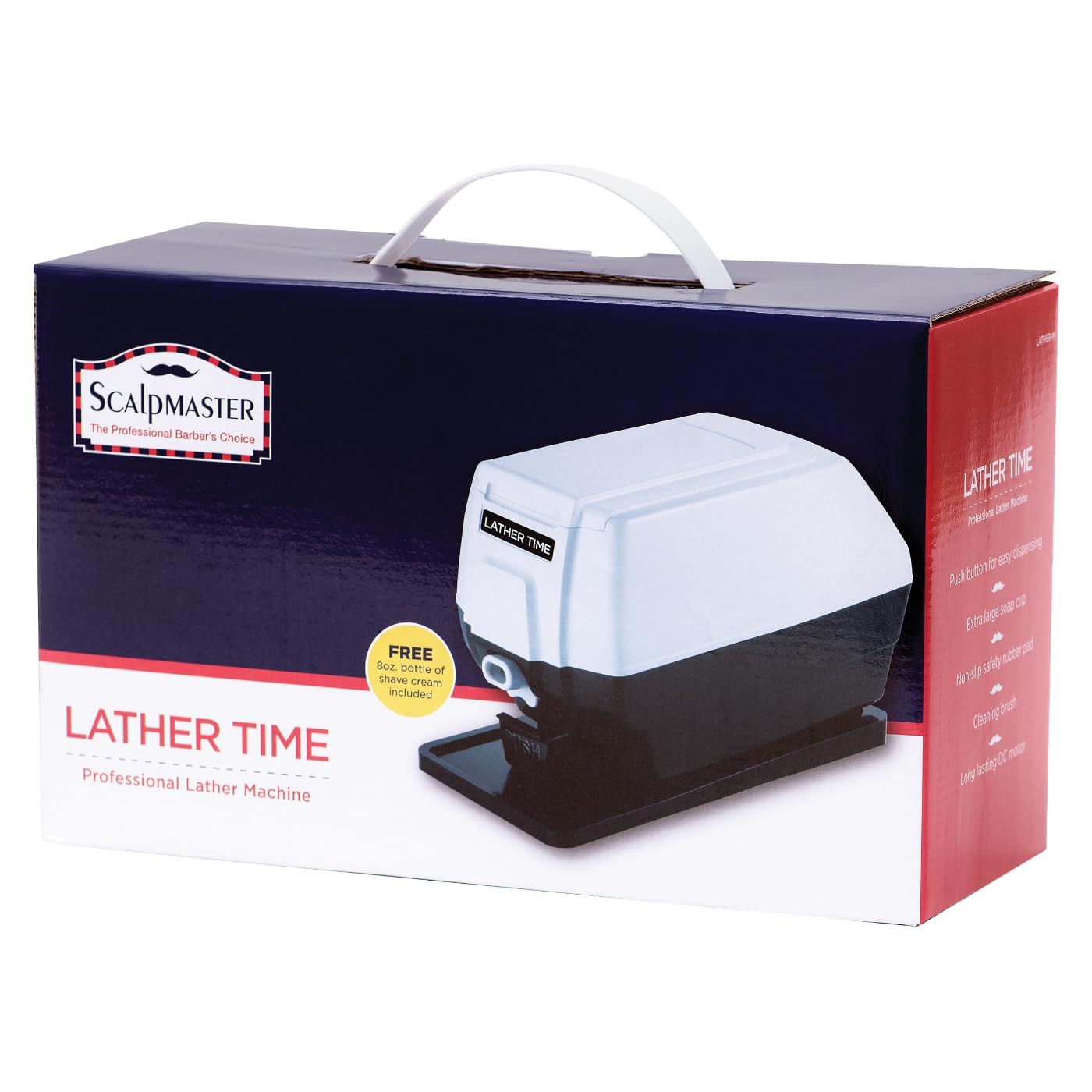 White Smoke Scalpmaster Professional Hot Lather Machine with Extra Large Soap Cup, Push Button Dispensing, Quick Heating DC Motor, Non-Slip Safety Pad & 8 oz Shave Cream