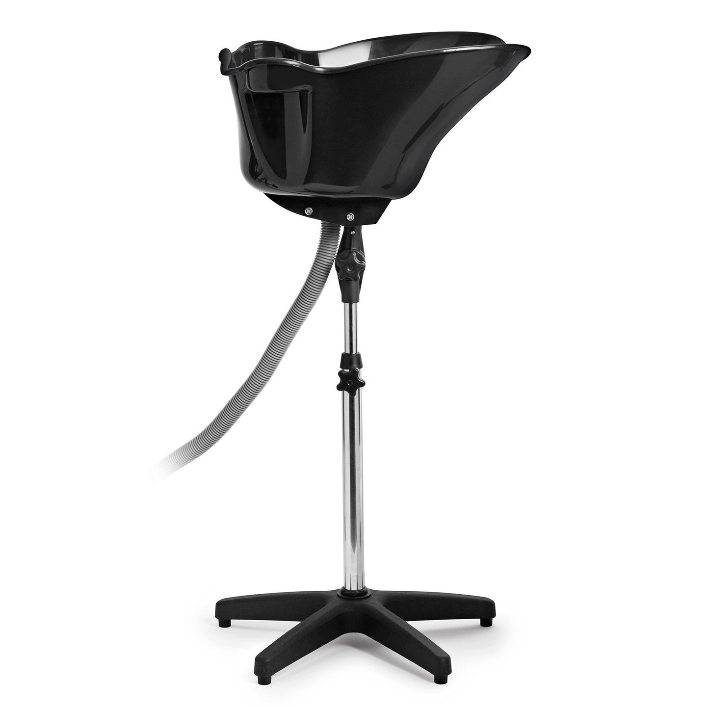 White Smoke Saloniture Portable Salon Deep Basin Shampoo Sink with Drain - Black - Adjustable Height