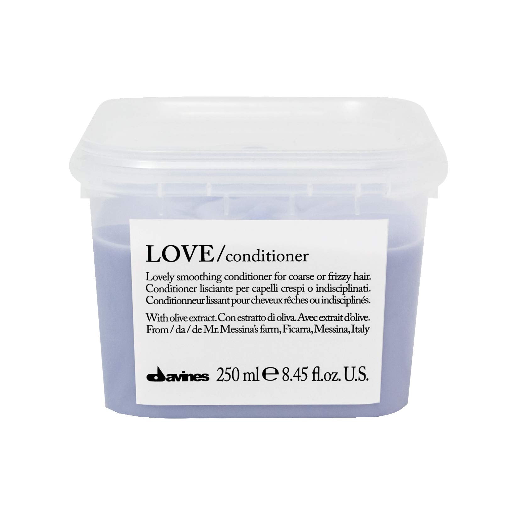 Lavender Davines LOVE Smoothing Conditioner | for Curly and Unruly Hair, Frizzy Hair | Smoothing Hair Products with Olive Extract | 8.45 Fl Oz