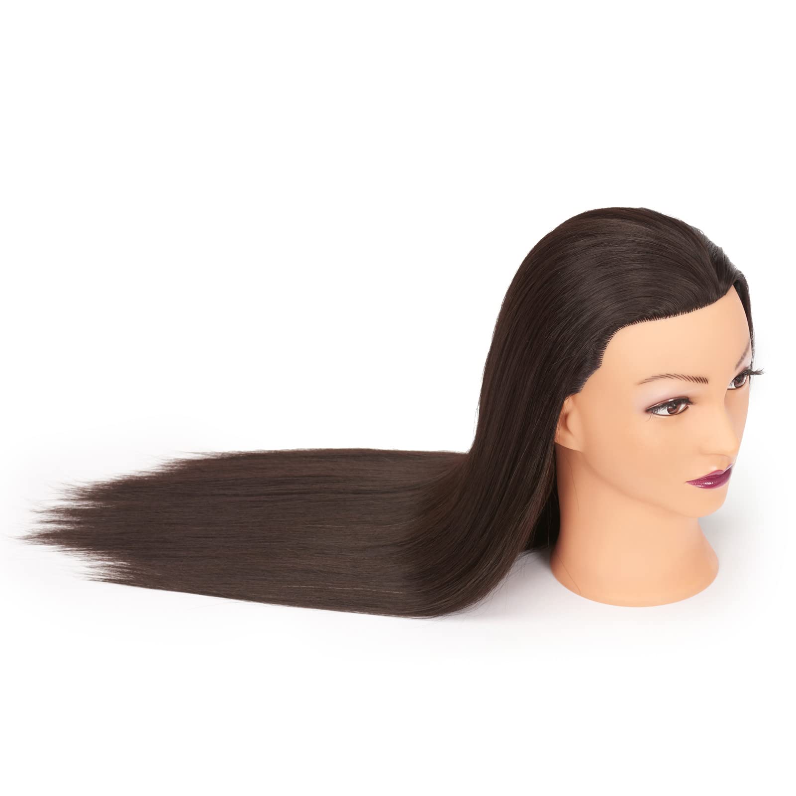 White Smoke Hairginkgo Mannequin Head 26"-28" Super Long Synthetic Yaki Fiber Hair Manikin Head Styling Hairdresser Training Head Cosmetology Doll Head for Cutting Braiding Practice with Clamp (91806BY0220)