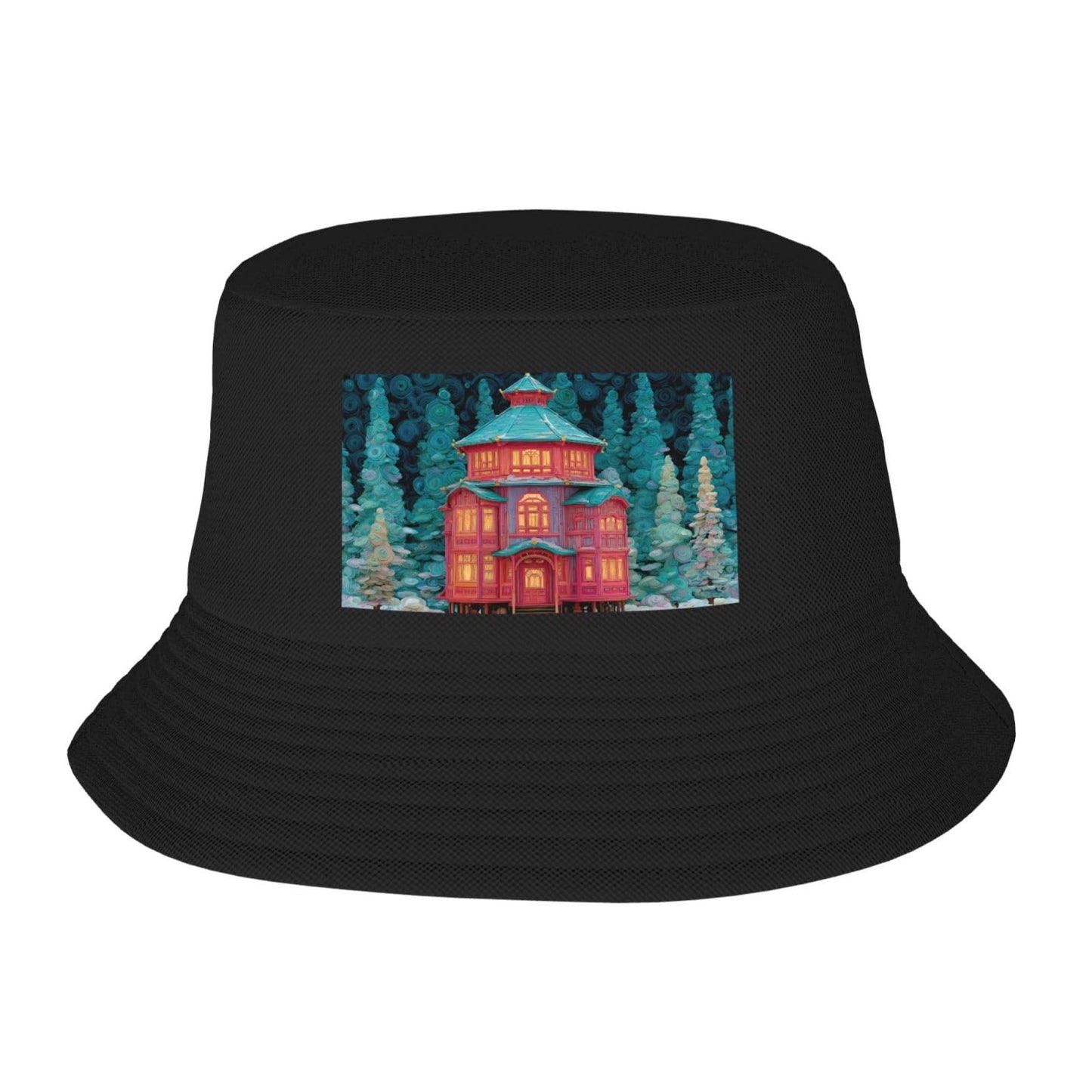 Dark Slate Gray Enchanted Alcove Bucket Hat for Sun Protection Foldable and Portable Ideal for Outdoor Fishing and Travel Black