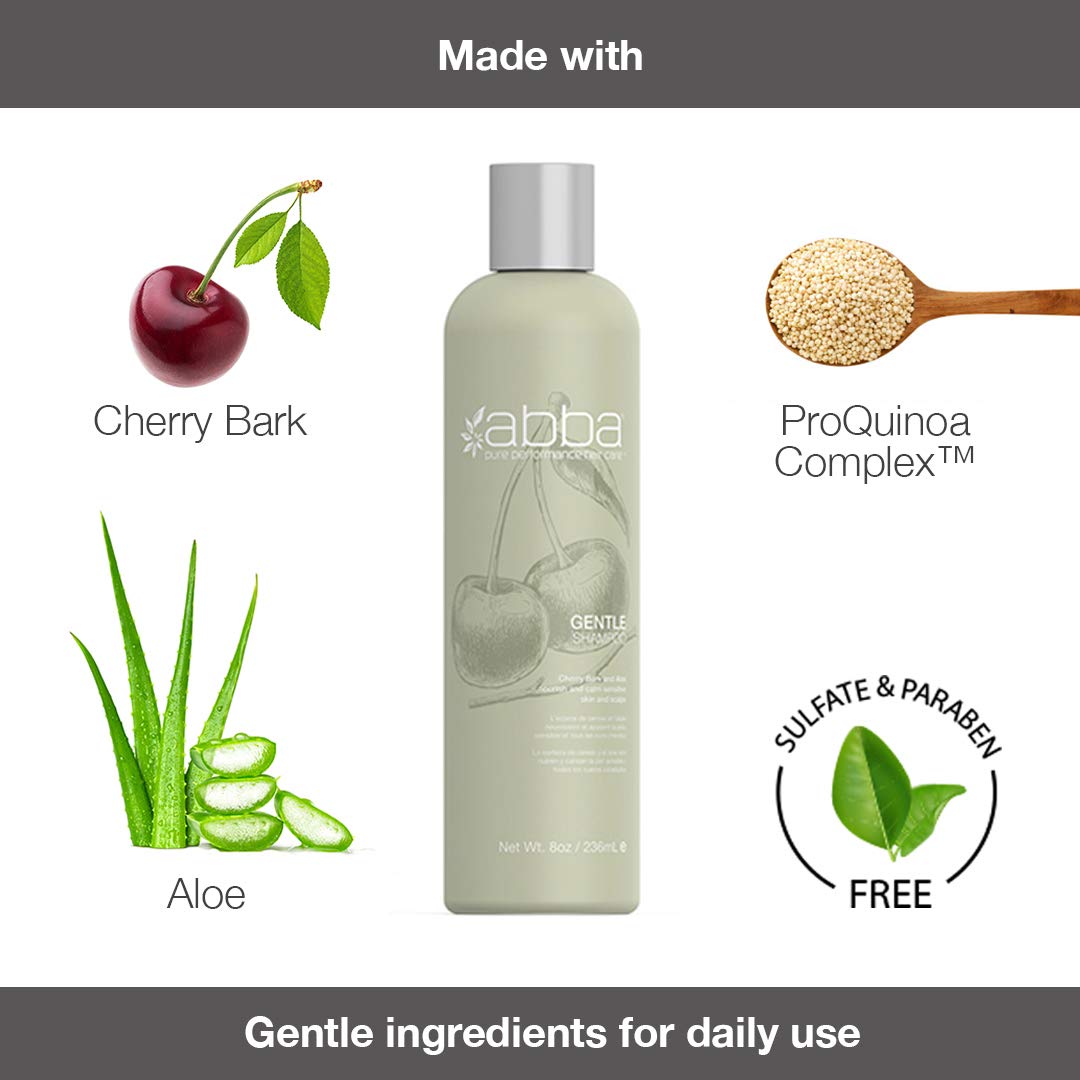 White Smoke ABBA Gentle Shampoo, Cherry Bark & Aloe, 32 Fl Oz
