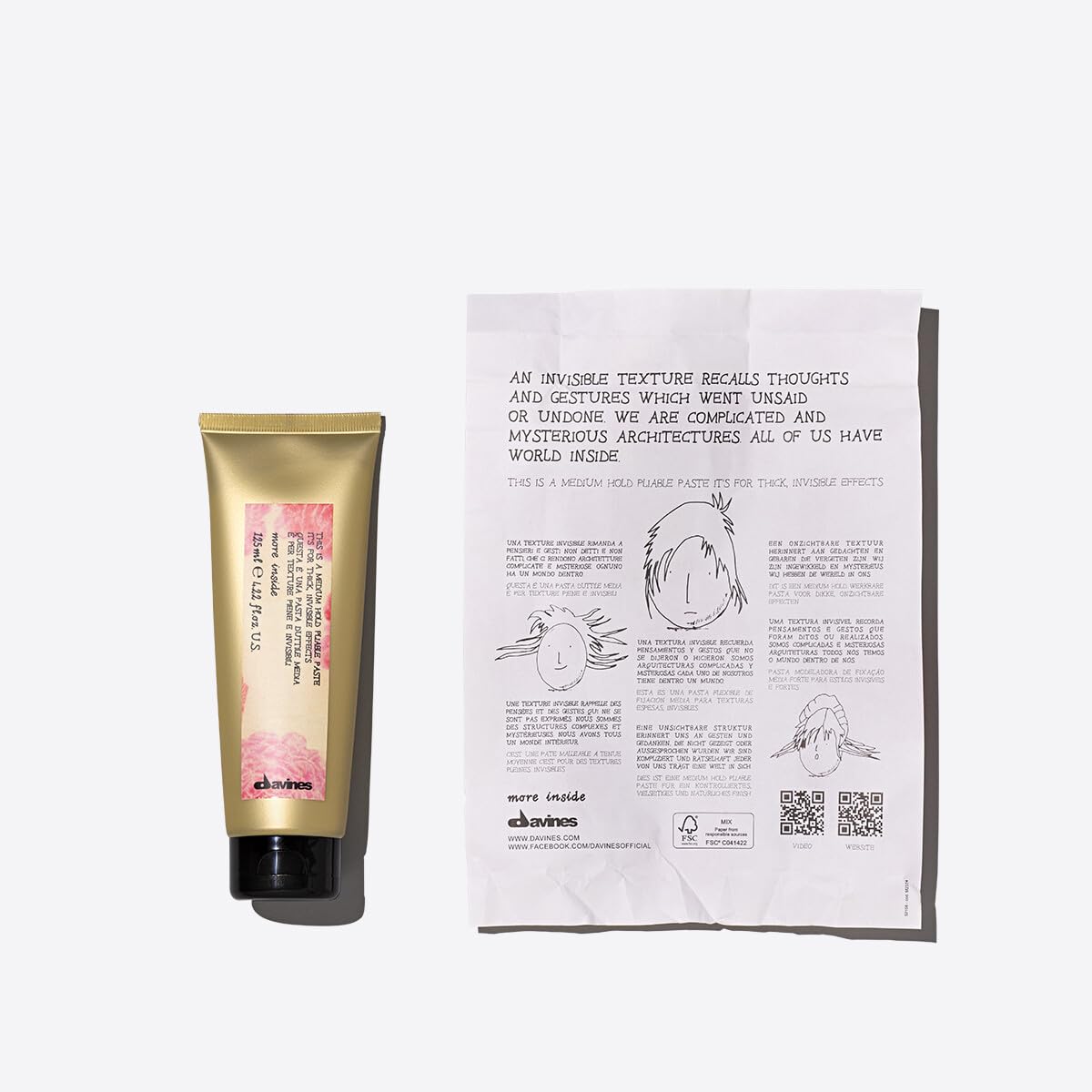 White Smoke Davines This Is A Medium Hold Pliable Paste, Medium Hold Texture & Control - Invisible Effect for Natural Looks - Maintains Styling without Stiffness, 4.23 Fl Oz