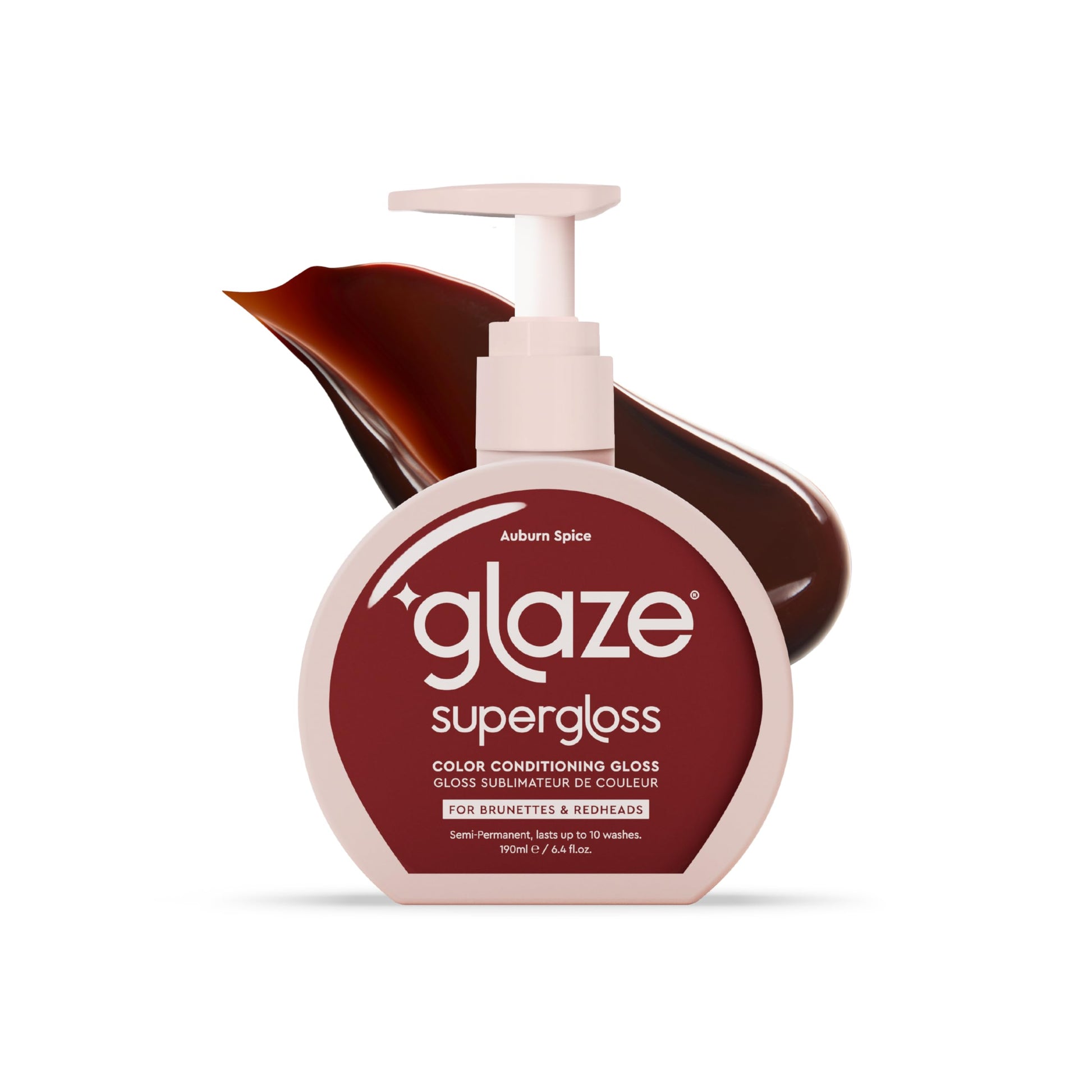 White Smoke Glaze Color Conditioning Gloss - Tinted Moisturizer for Brown or Red Hair, Boosts Color and Shine, Repairs Damage - Auburn Spice, 6.4 oz