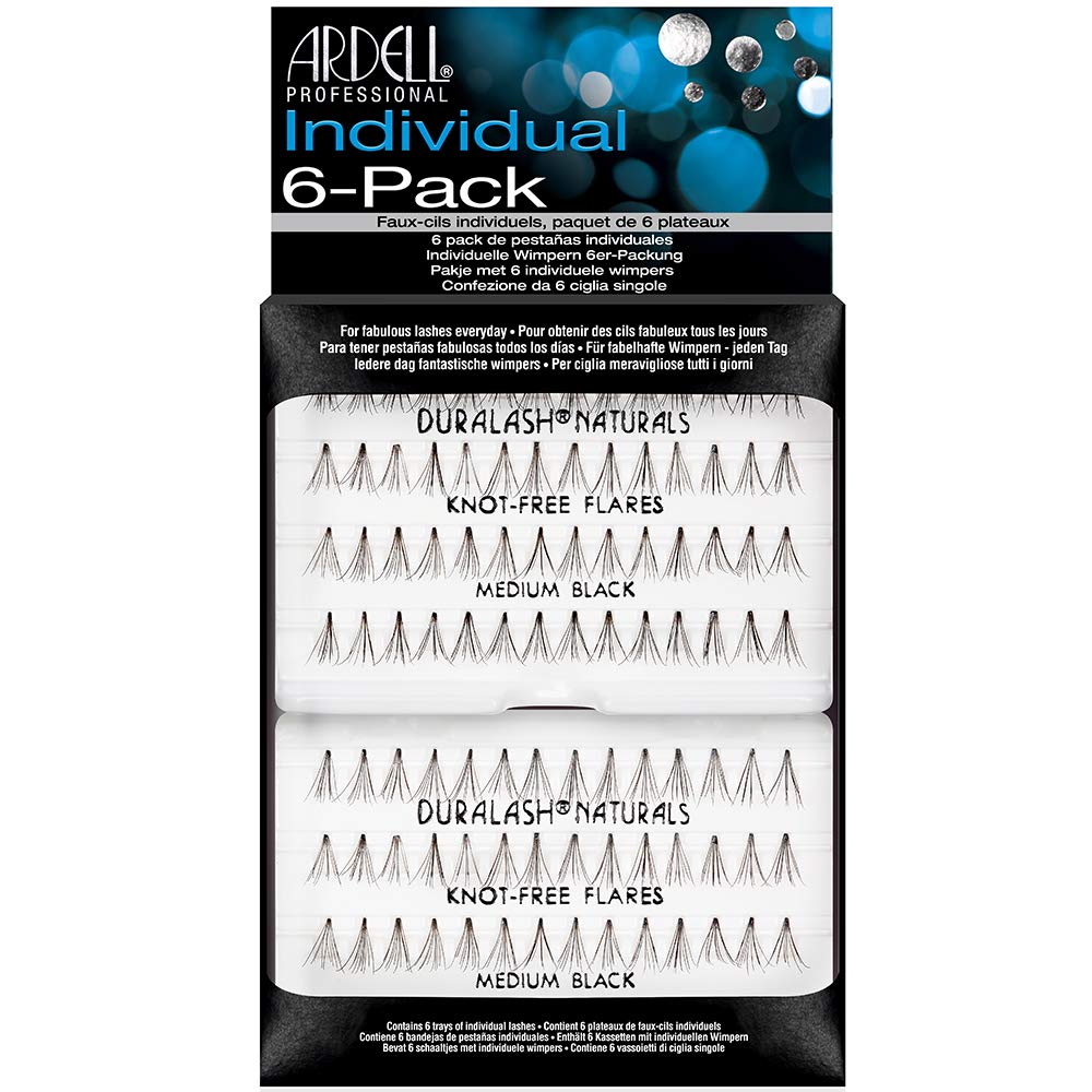 Light Gray Ardell Natural Lash Clusters - Eyelash Clusters False Eyelashes Knot-Free DIY Extensions, Medium Black, 56 Individual Lashes
