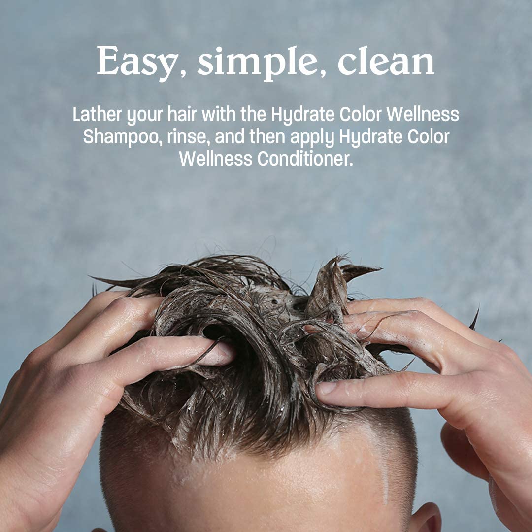Dark Gray Malibu C Hydrate Color Wellness Shampoo - Shampoo for Color Treated Hair and Fights Fade - Sulfate Free + Gentle Cleansing Hair Care (33.8 oz)