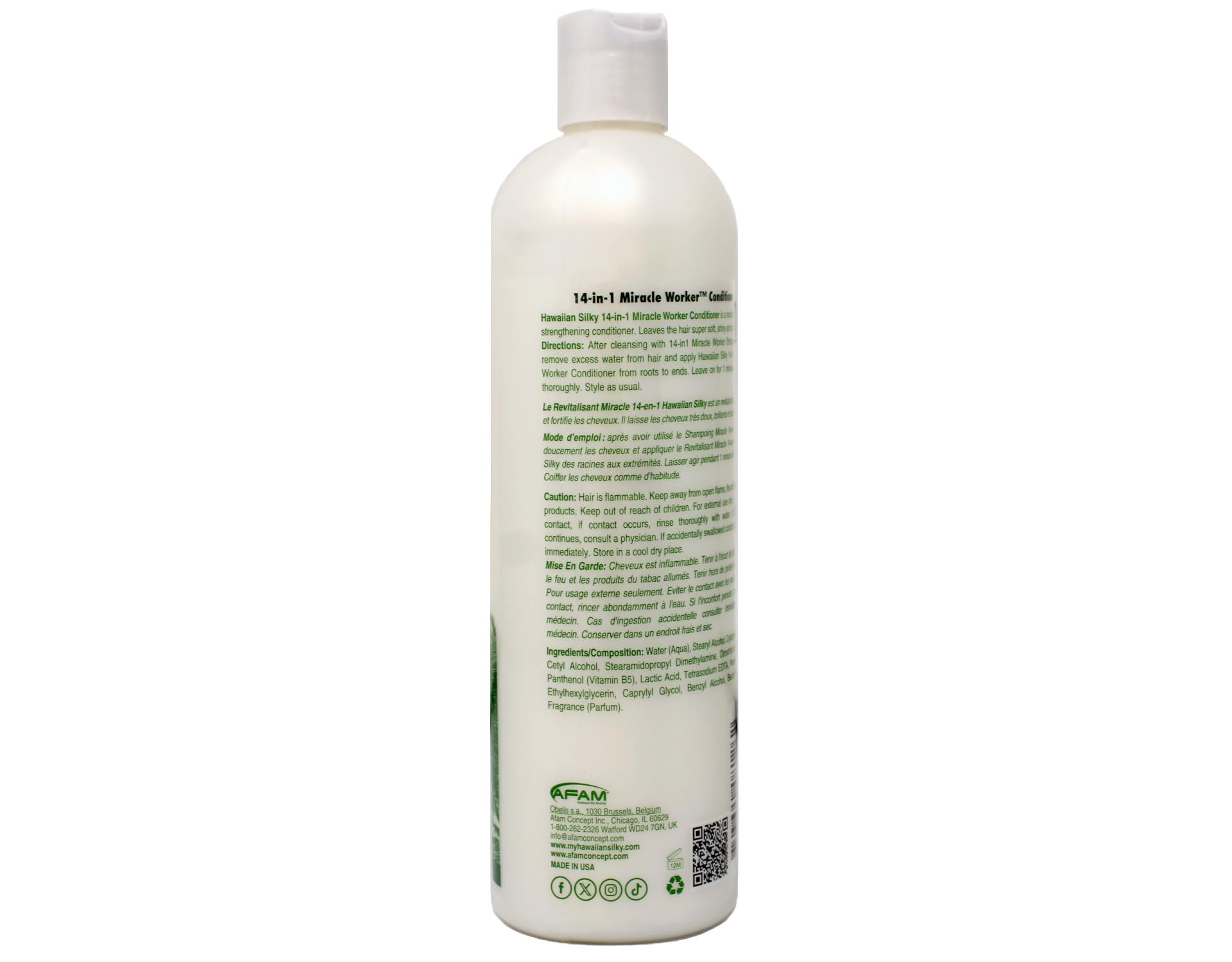 Light Gray Hawaiian Silky Miracle Worker 14-In-1 Conditioner 16 Ounce (474ml) (Pack of 2)