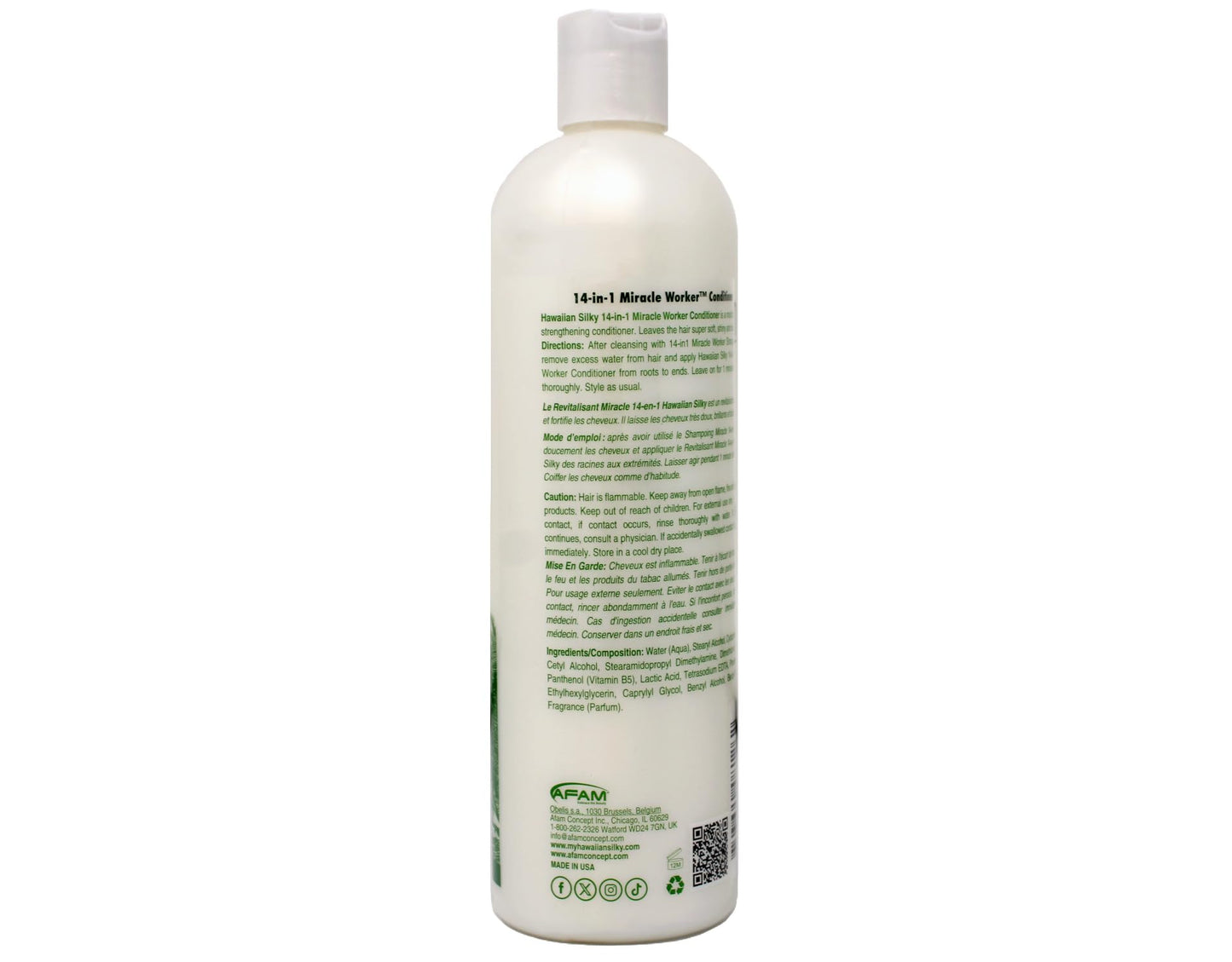 Light Gray Hawaiian Silky Miracle Worker 14-in-1 Shampoo & Conditioner Bundle, Hydrating & Strengthening Hair Care Set, 16 fl oz Each