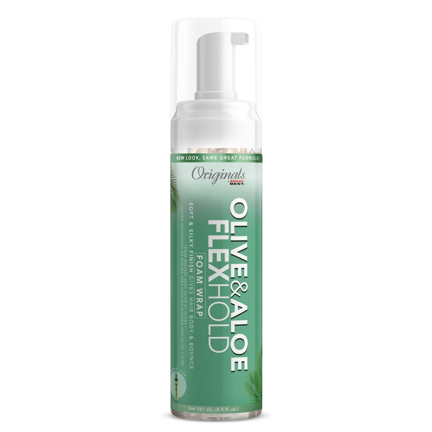 White Smoke Originals by Africa's Best Olive Oil Foam Wrap Lotion, 6.5oz Bottle, Natural Conditioning, Alcohol Free Flexible Hold, Moisturizes and Helps Strengthen Hair