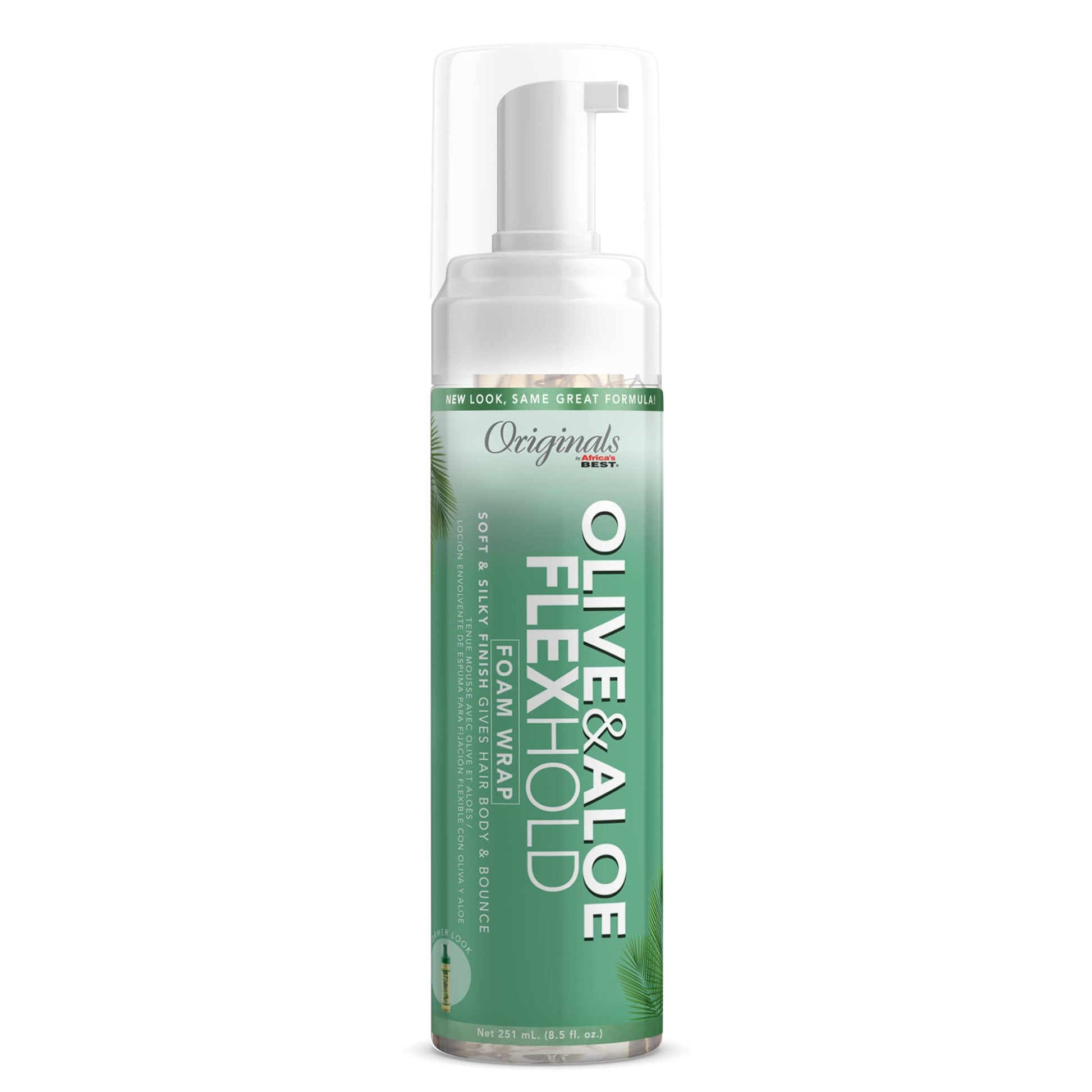 White Smoke Originals by Africa's Best Olive Oil Foam Wrap Lotion, 6.5oz Bottle, Natural Conditioning, Alcohol Free Flexible Hold, Moisturizes and Helps Strengthen Hair