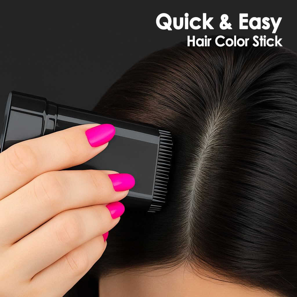 Dark Slate Gray TheMore Crazy 2-in-1 Hair Color Stick with Built-in Comb, Quick Root Touch-Up, Gentle Safe Formula, Long-Lasting Sweat-Proof Smudge-Proof for Women & Men (Black)