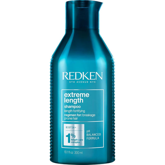 White Smoke Redken Extreme Length Shampoo For Damaged Hair - Prevents Breakage and Strengthens Hair, Infused With Biotin For Hair Growth, 10.1 Fl Oz