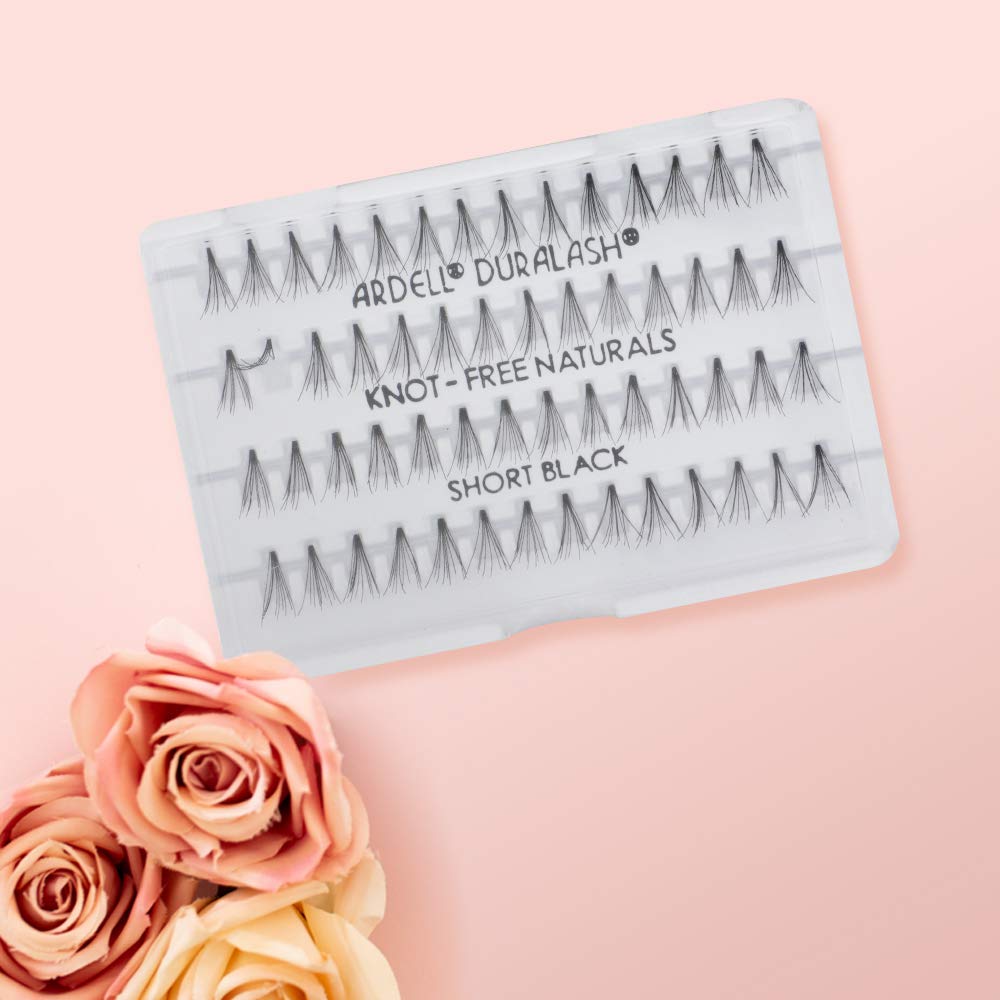 Misty Rose Ardell Individual False Eye Lashes - Short, Black, Natural Look DIY Lash Clusters, Easy Application for Eyelash Extension Effect, 4 Pack