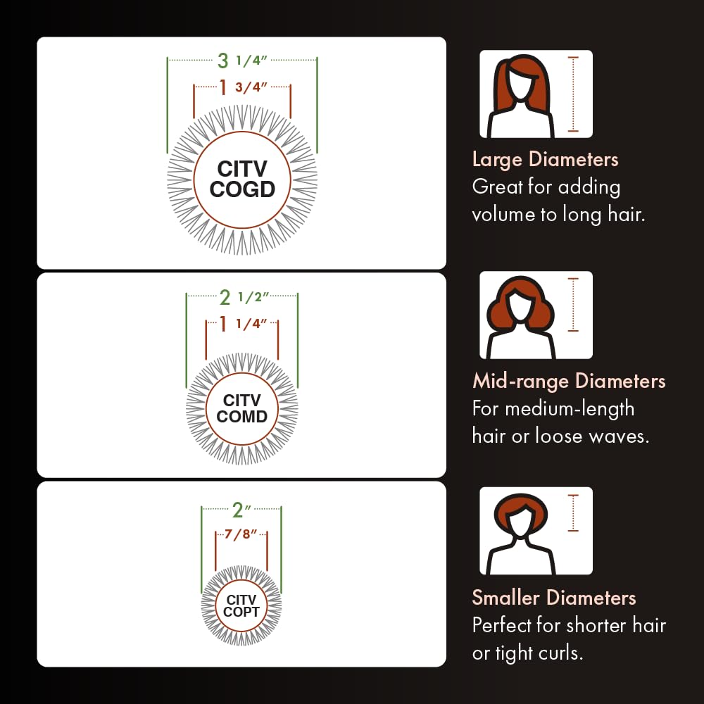 White Smoke Olivia Garden Ceramic + Ion Turbo Vent Combo Hair Brush - Not Electrical - Ionic and 100% Boar Bristles - Professional Round Blowout Brush for Normal to Thick Hair