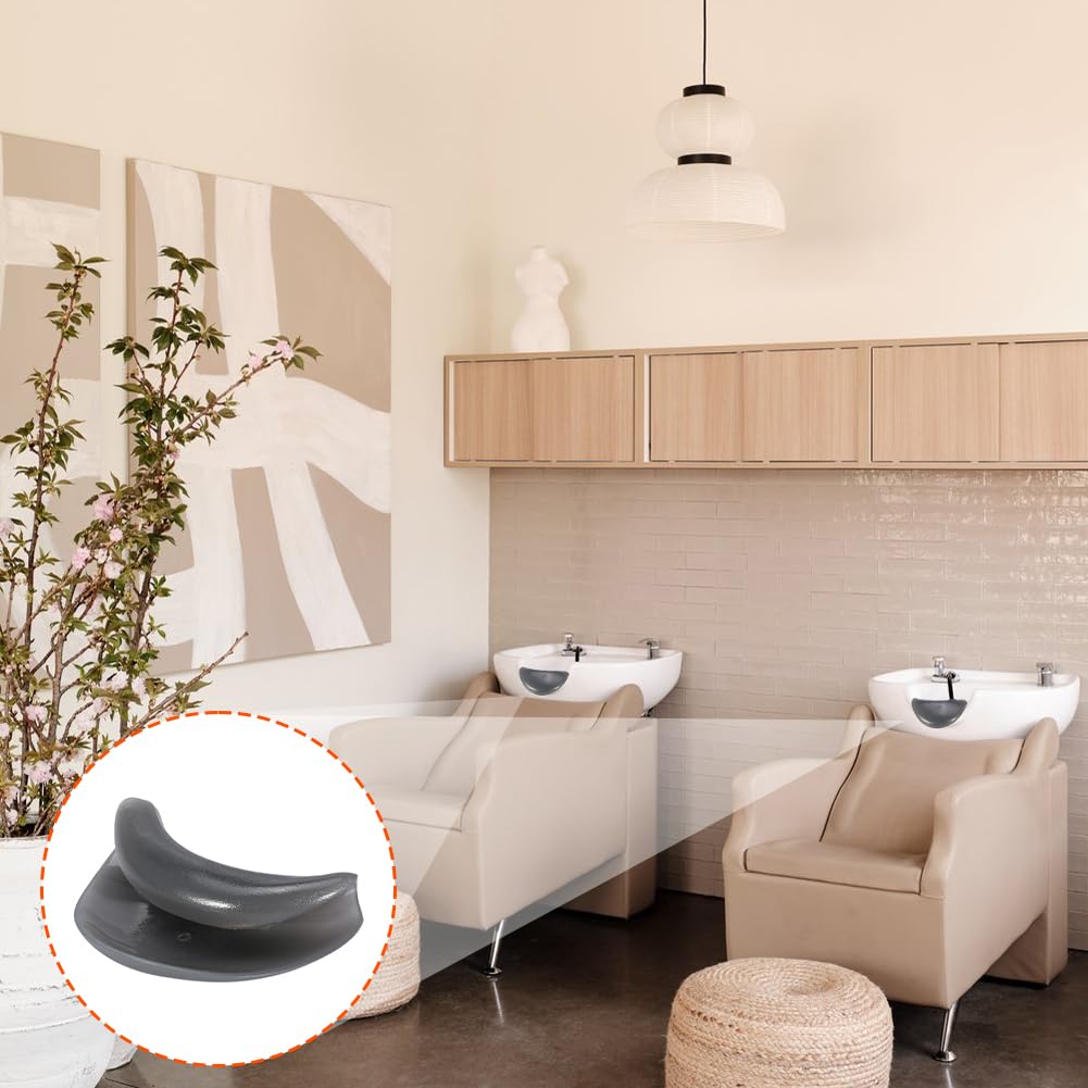 Light Gray Lwuey Grey Shampoo Bowl Gel Neck Rest, Shampoos Bowls Necks Cushion Salon Necking Pillow Backwash Silicone Vertical Hairdressing Washing Support Pad for Spa Hair Wash Basin Tools 5.5 * 1.6inch