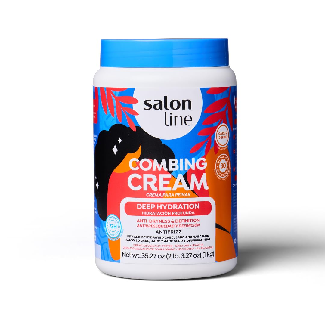 White Smoke Salon Line, Hair Cream, Leave-In Cream, Deep Hydration, Vegan – Wavy Hair, Curly Hair & Coily Hair, 35.27 Oz