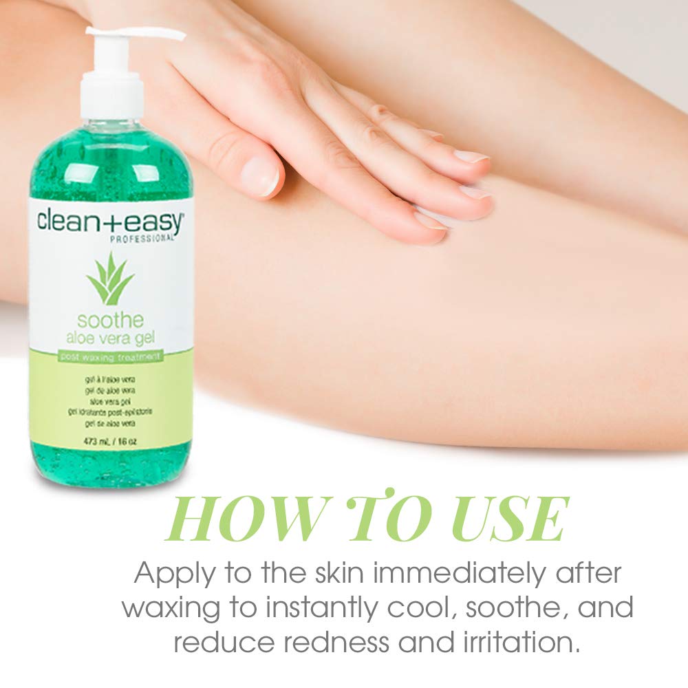 White Smoke Clean + Easy Post Waxing Treatment, Aloe Vera Gel for After Wax Care, Soothes Irritated Skin, Non-Greasy, Removes Excess Wax Residue, 16 oz